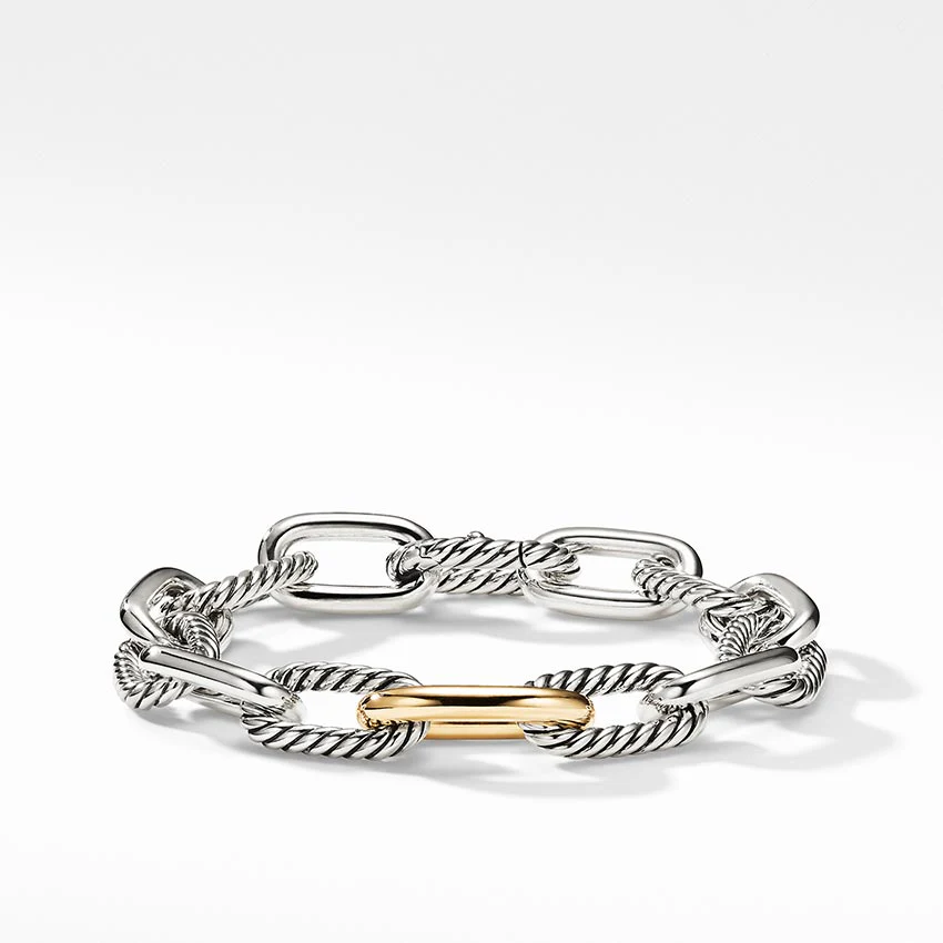 David Yurman DY Madison Chain Bracelet with 18ct Bonded Gold - Image 3