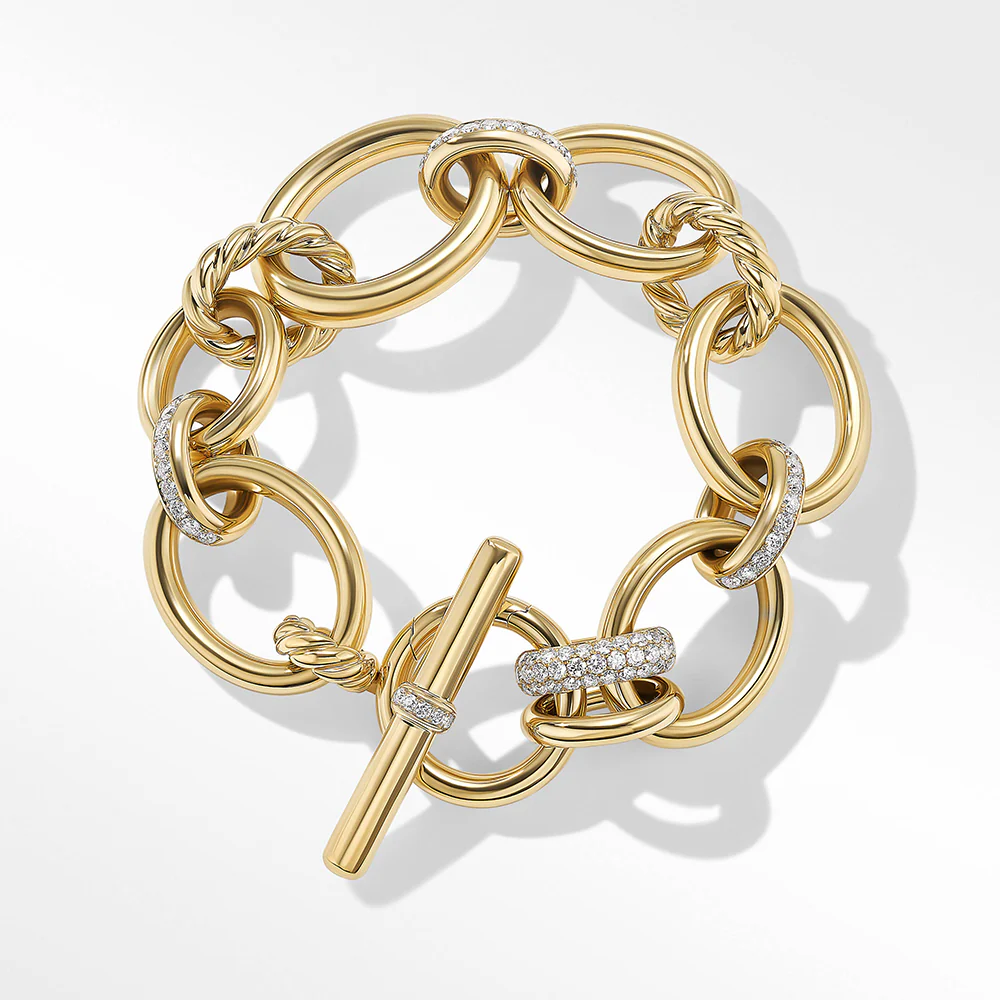 David Yurman DY Mercer™ Bracelet in 18ct Yellow Gold with Pavé Diamonds - Image 2
