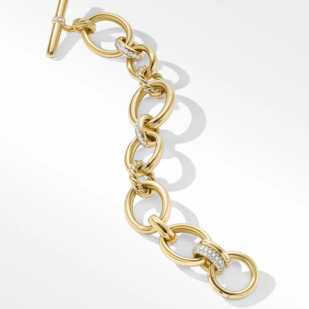 David Yurman DY Mercer™ Bracelet in 18ct Yellow Gold with Pavé Diamonds - Image 3