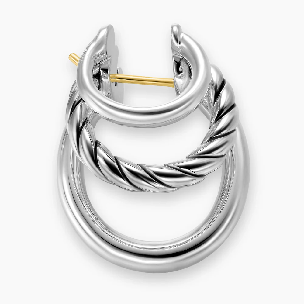 David Yurman DY Mercer® Three Row Hoop Earrings - Image 3