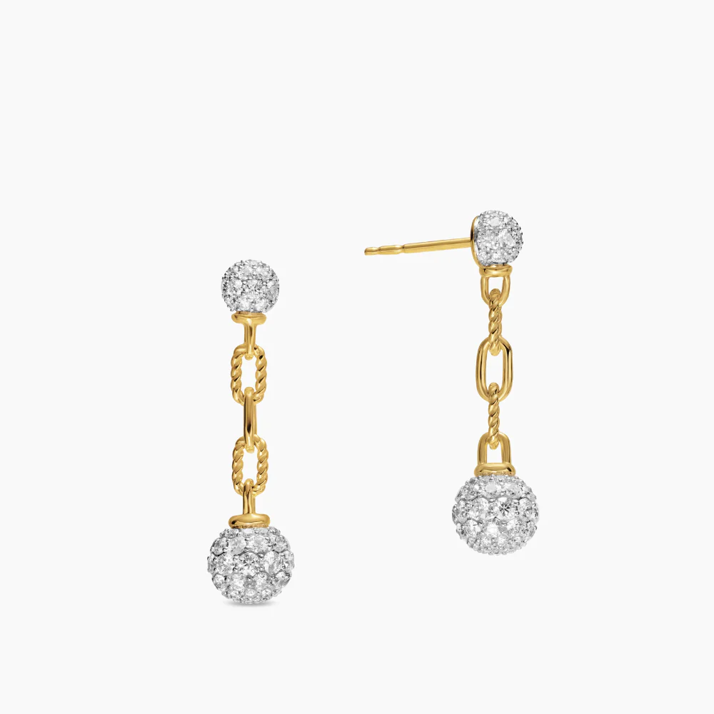 David Yurman Madison® Pavé Bead Drop Earrings - Image 2