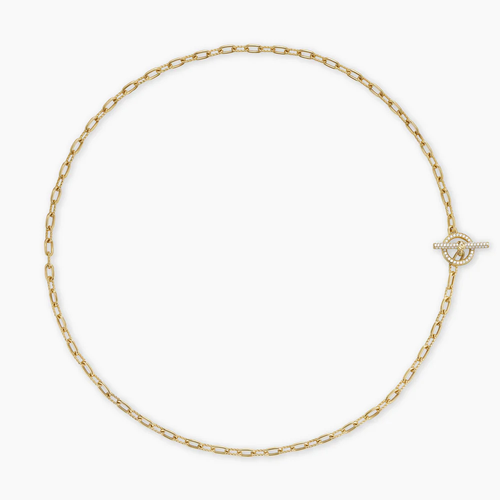 David Yurman Madison Pavé Toggle Chain Necklace