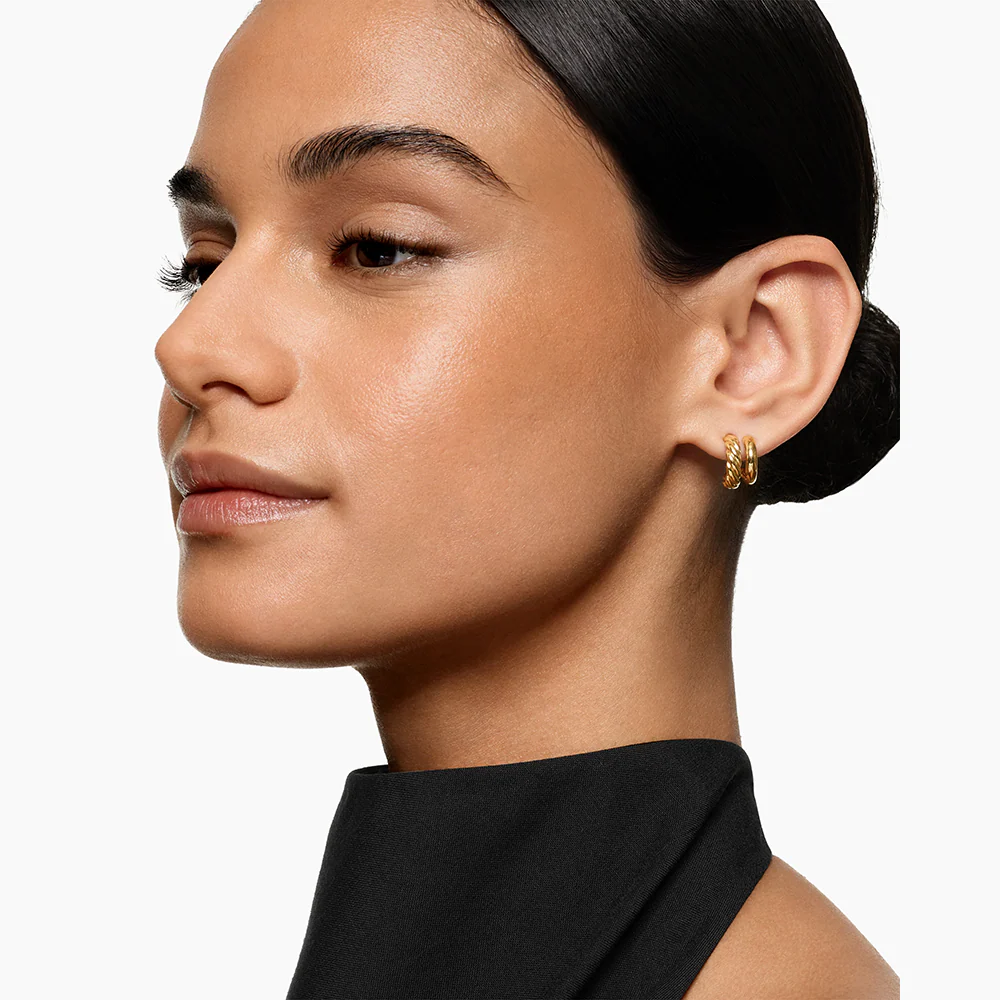 David Yurman Mercer® Double Hoop Huggie Earrings - Image 4