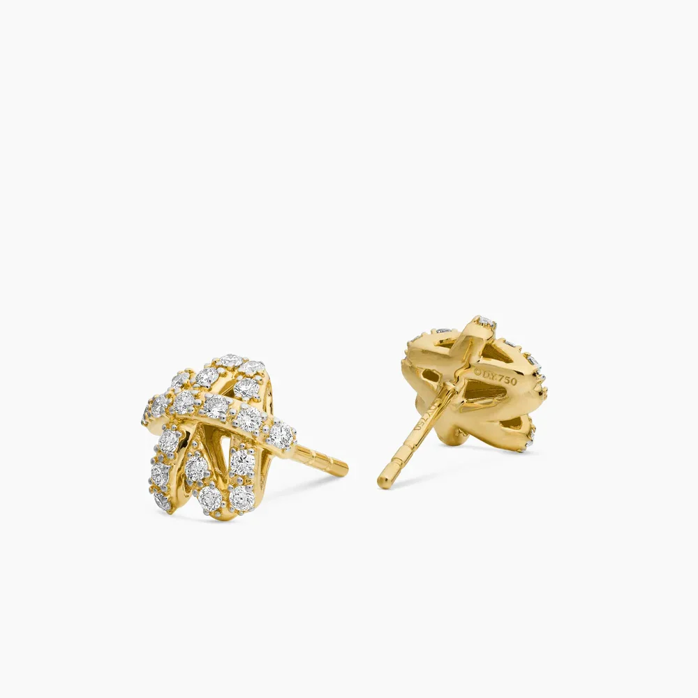 David Yurman Pave Crossover Stud Earrings - Image 2