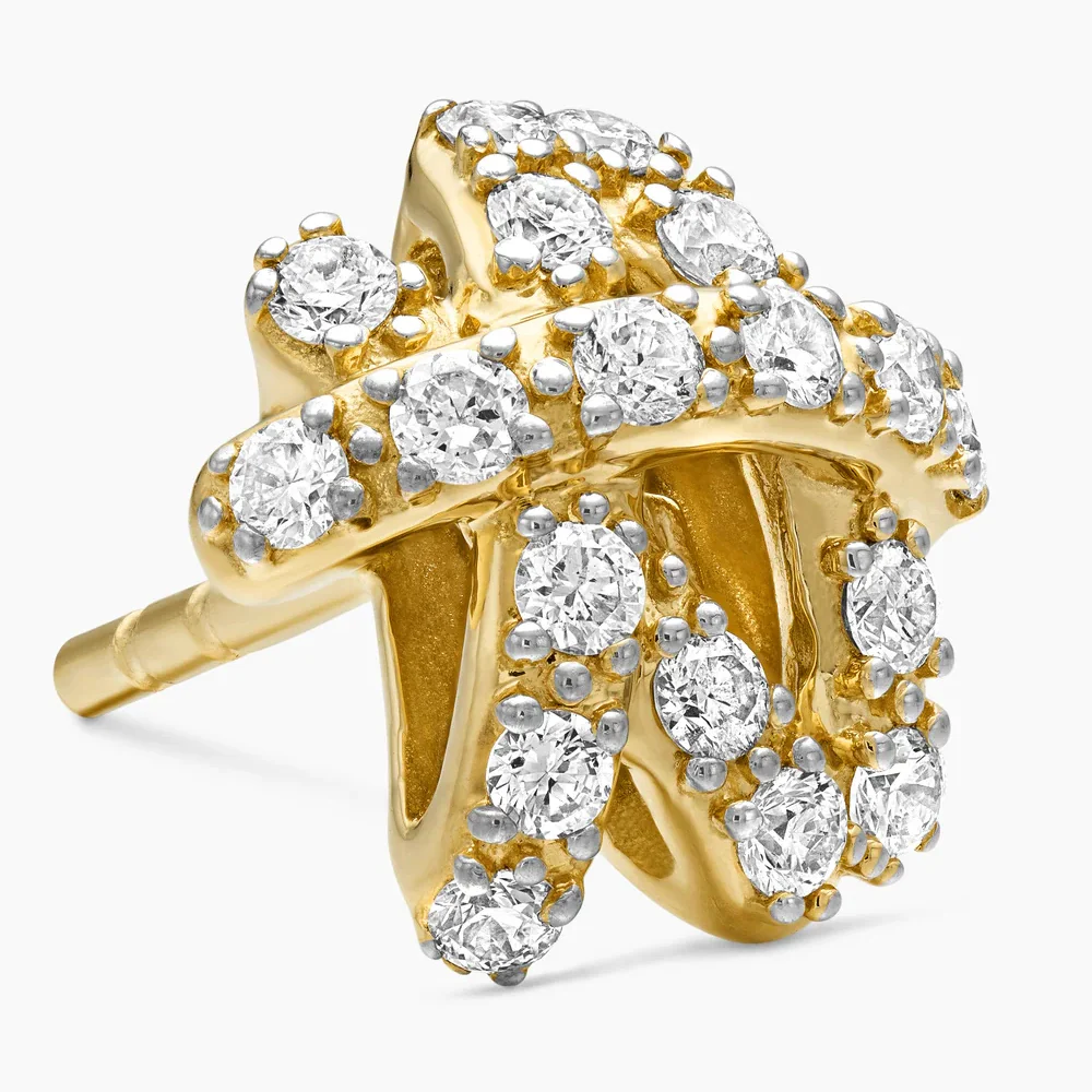 David Yurman Pave Crossover Stud Earrings - Image 3