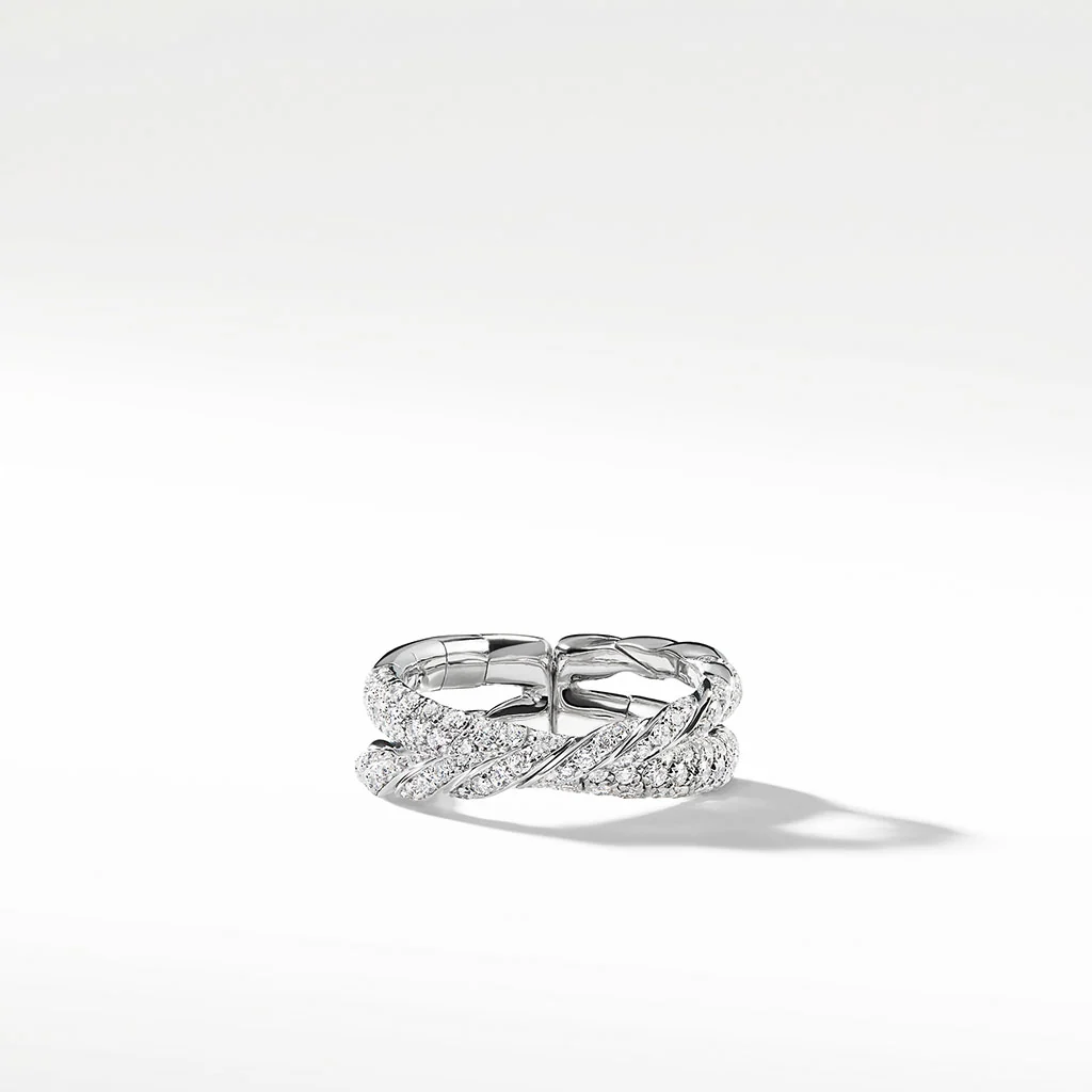 David Yurman Pavéflex Two Row Ring with Diamonds - Image 3