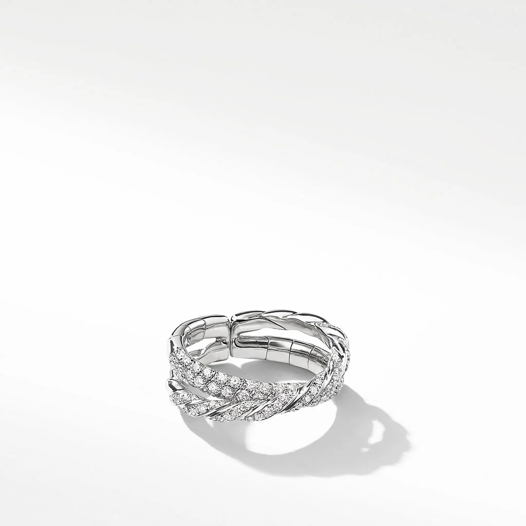 David Yurman Pavéflex Two Row Ring with Diamonds - Image 4
