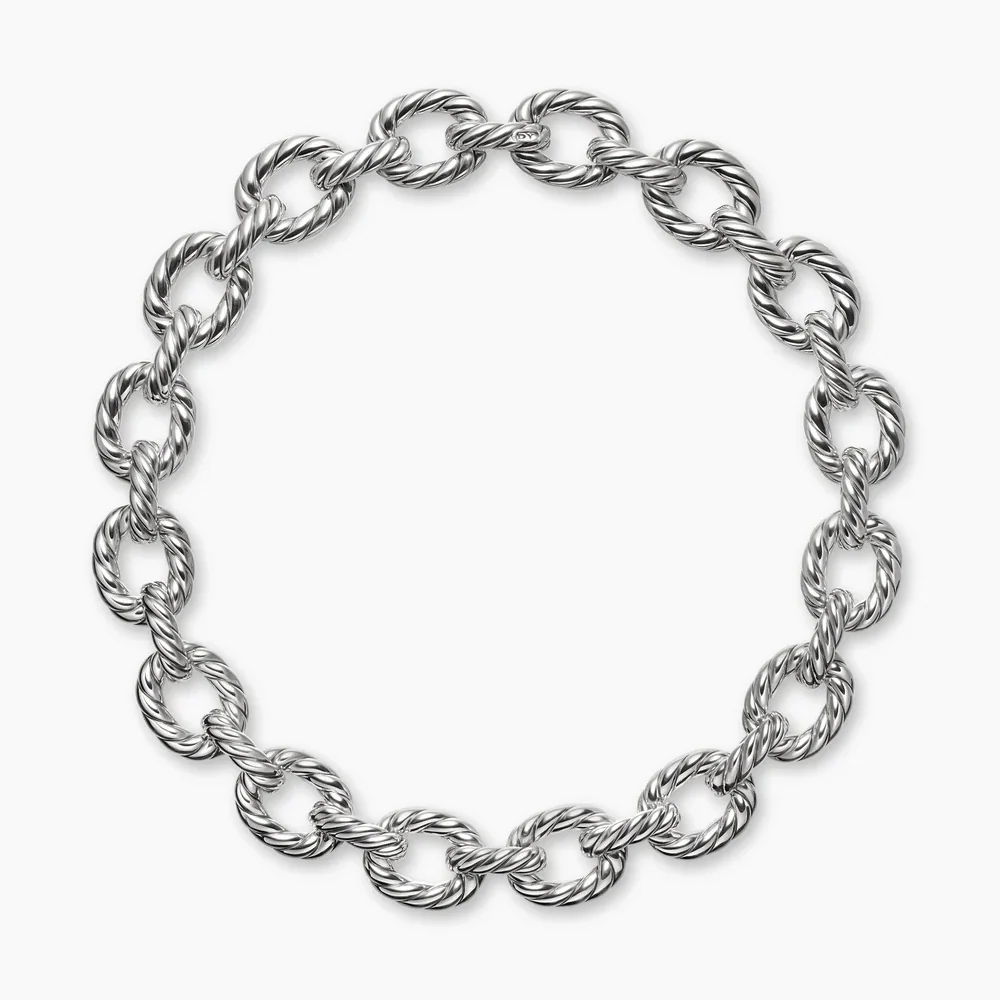 David Yurman Sculpted Cable Oval Link Necklace - Image 2