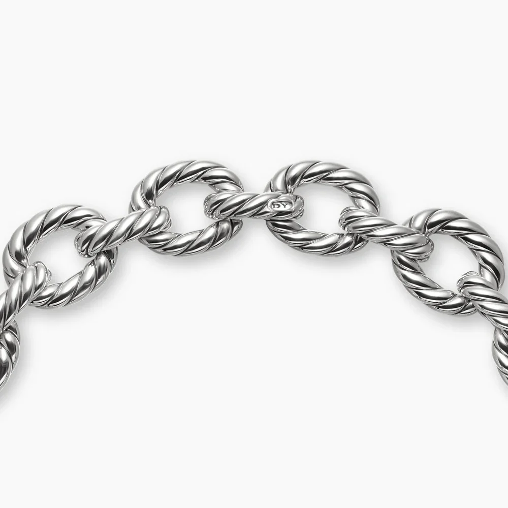 David Yurman Sculpted Cable Oval Link Necklace - Image 4