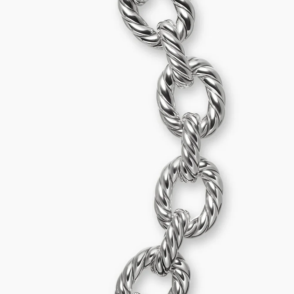 David Yurman Sculpted Cable Oval Link Necklace - Image 5