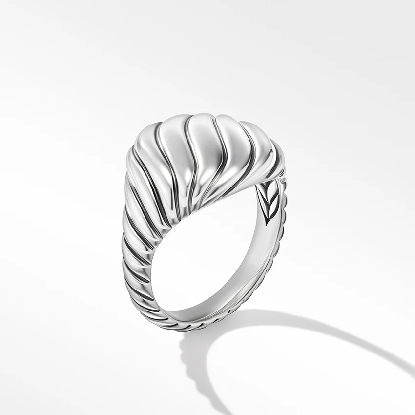 David Yurman Sculpted Cable Pinky Ring in Sterling Silver - Image 2