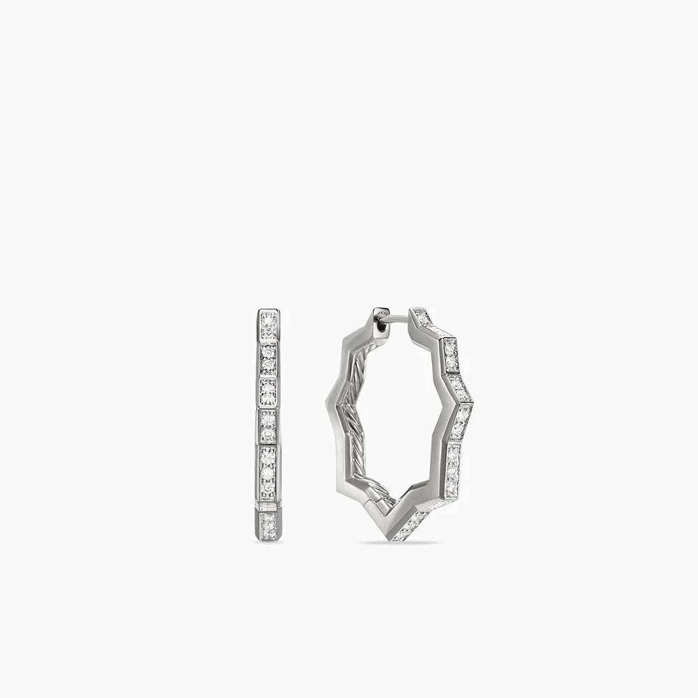 David Yurman Stax Zig Zag Hoop Earrings - Image 4