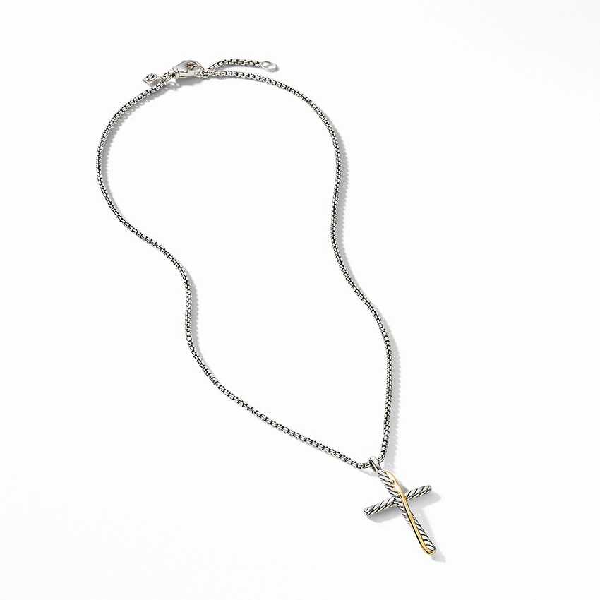 David Yurman The Crossover Collection® Cross Necklace with 18ct Yellow Gold