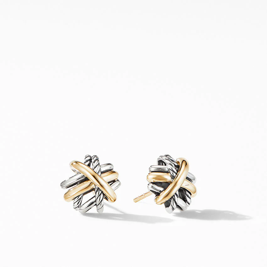 David Yurman The Crossover Collection® Stud Earrings with 18ct Yellow Gold - Image 3