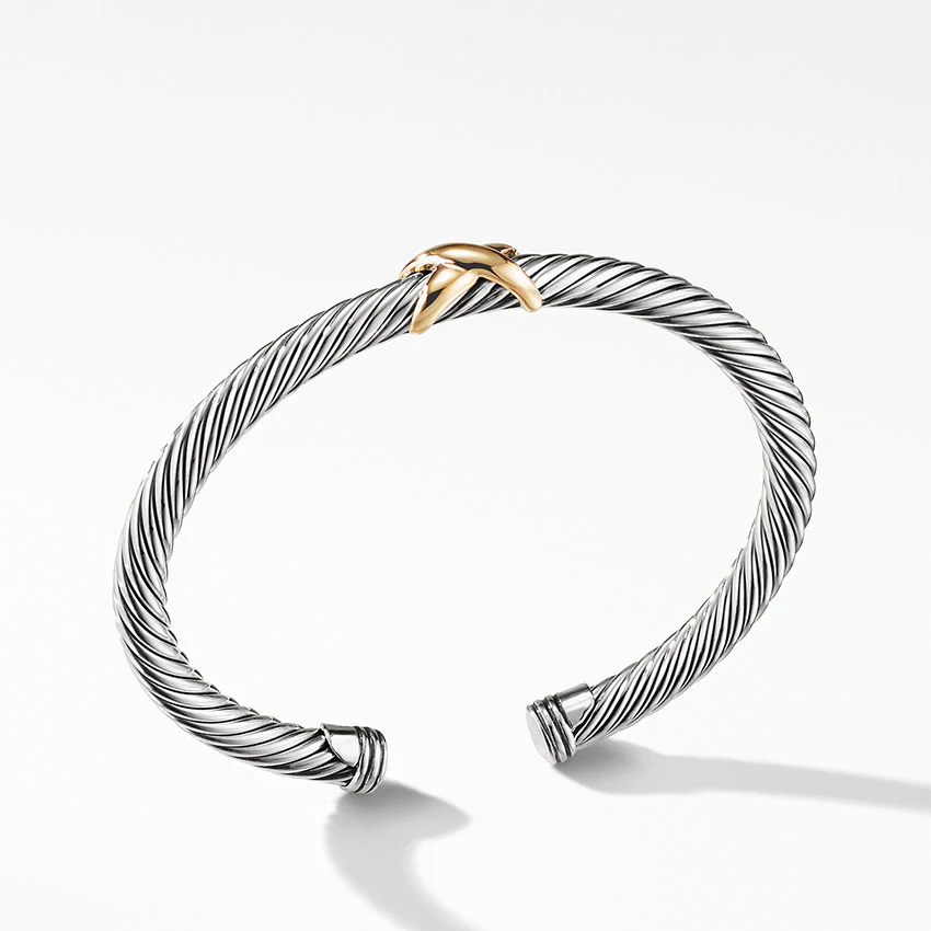David Yurman X Bracelet with 14ct Gold - Image 3