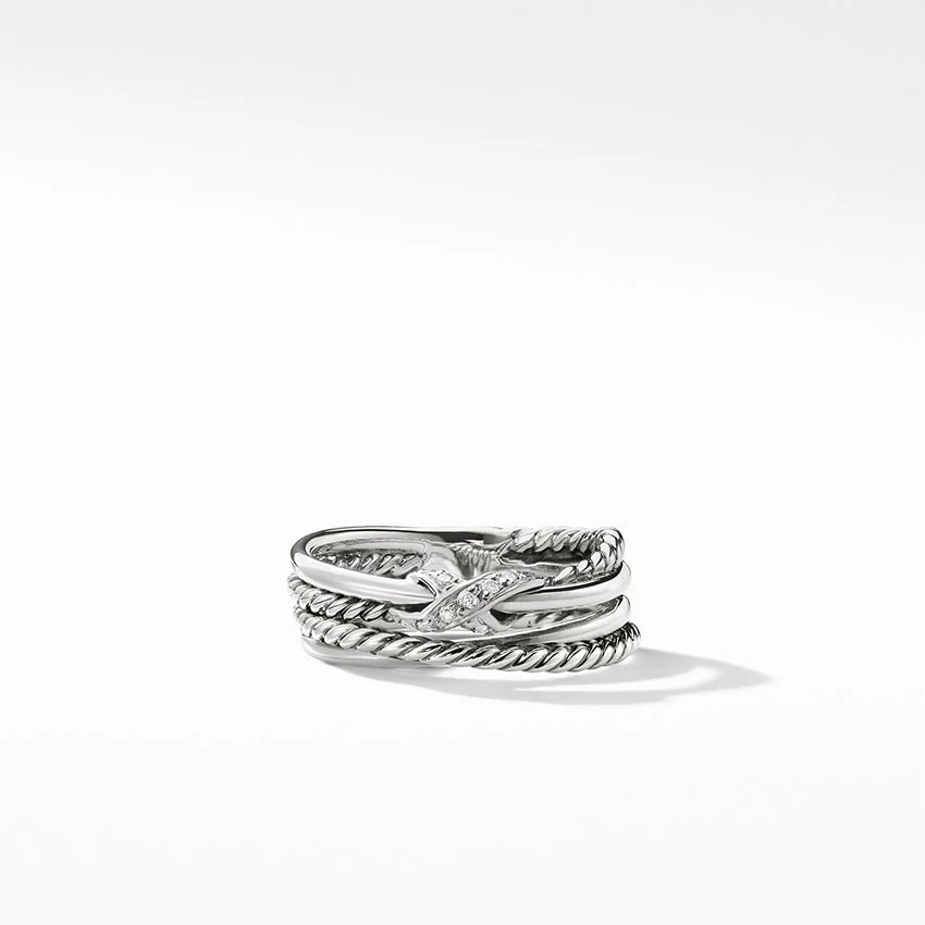 David Yurman X Collection Ring with Diamonds - Image 3