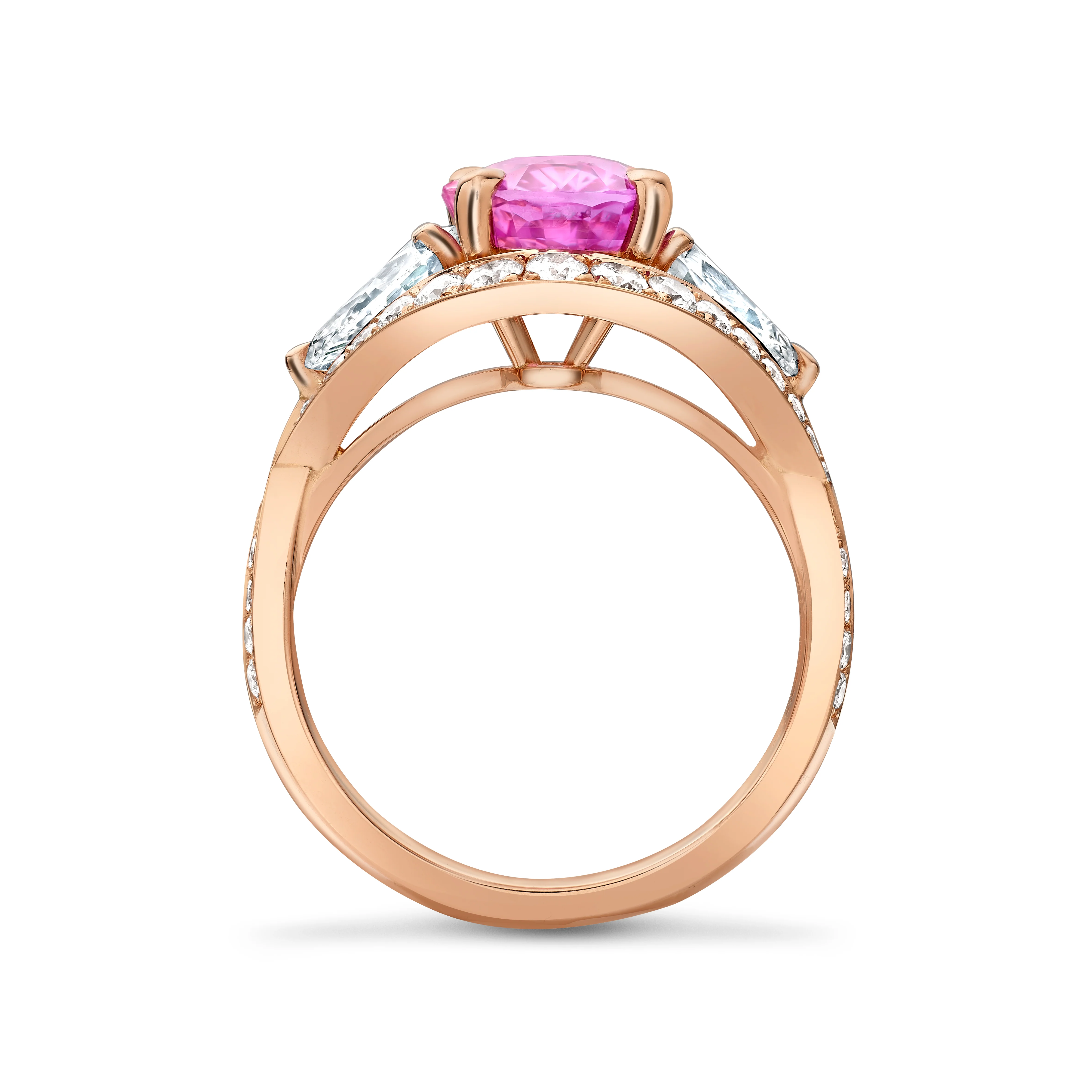 Foxglove Pink Sapphire and Diamond Ring - Image 4