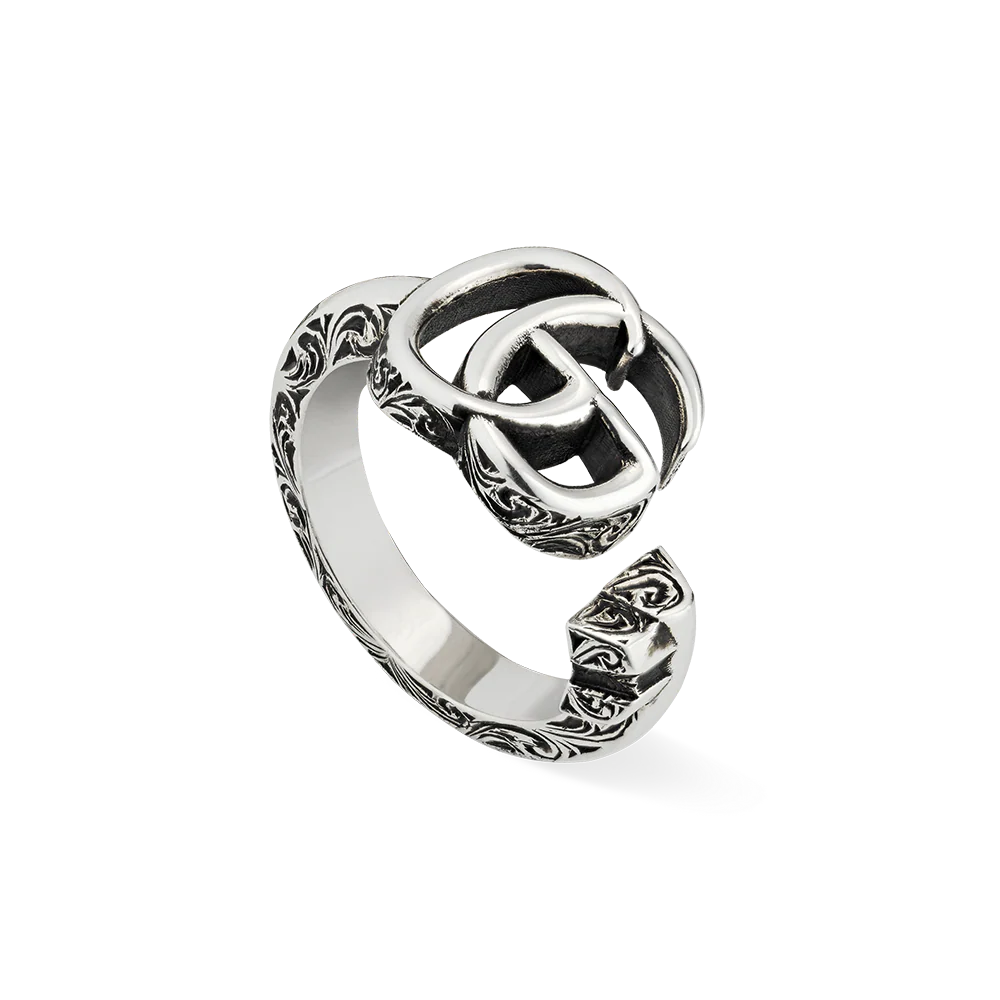Gucci GG Marmont Key Silver Ring Size 12 - Image 2