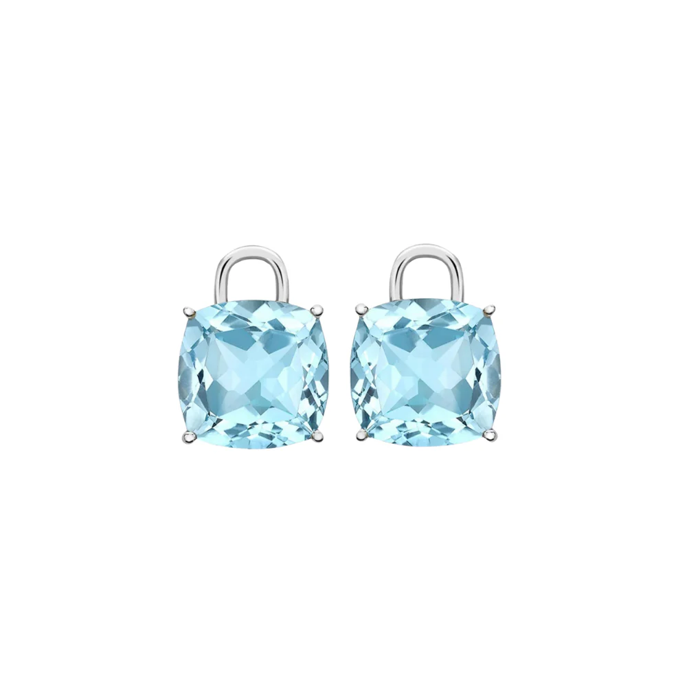 Kiki McDonough Cushion Blue Topaz Detachable Drops