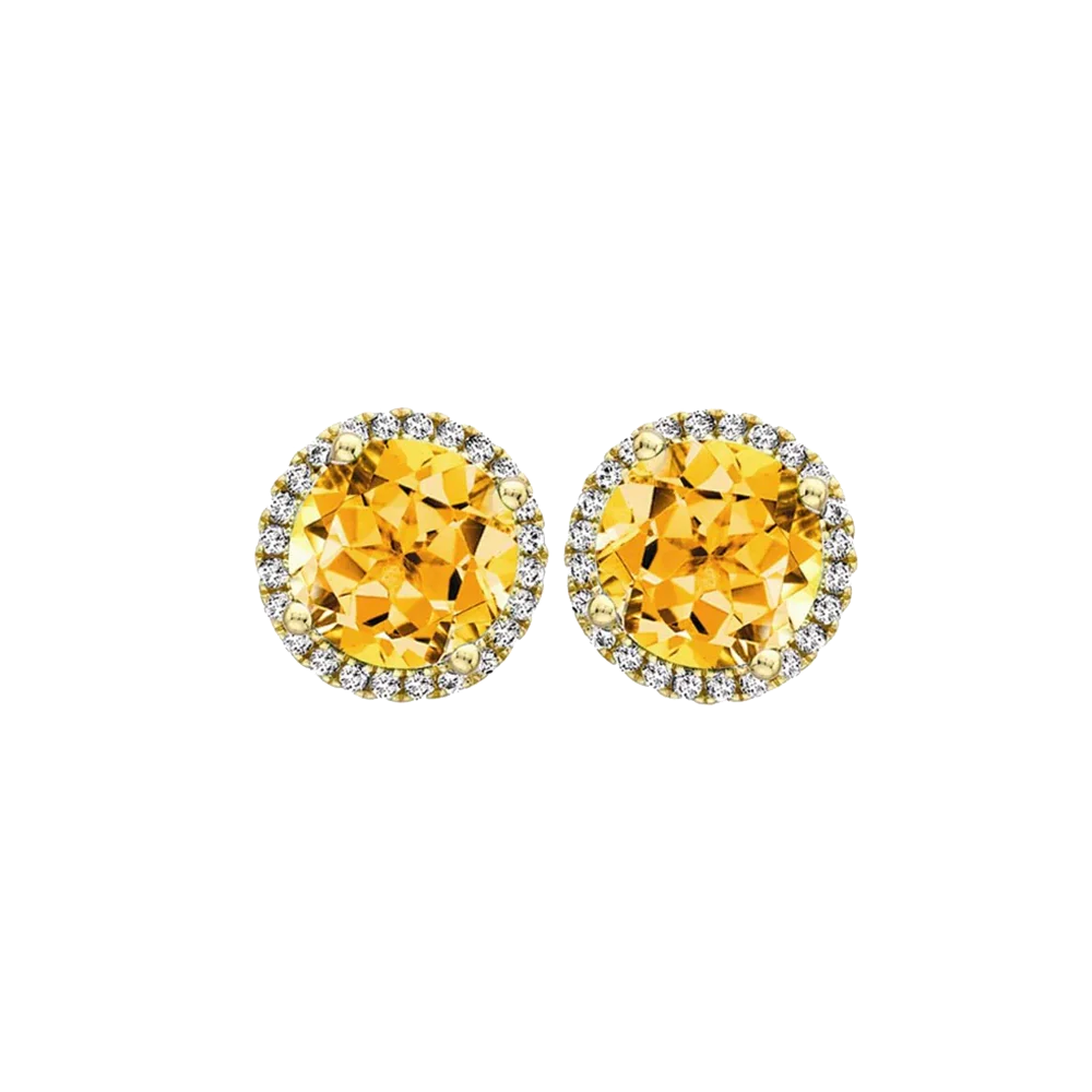 Kiki McDonough Grace Citrine And Diamond Stud Earrings