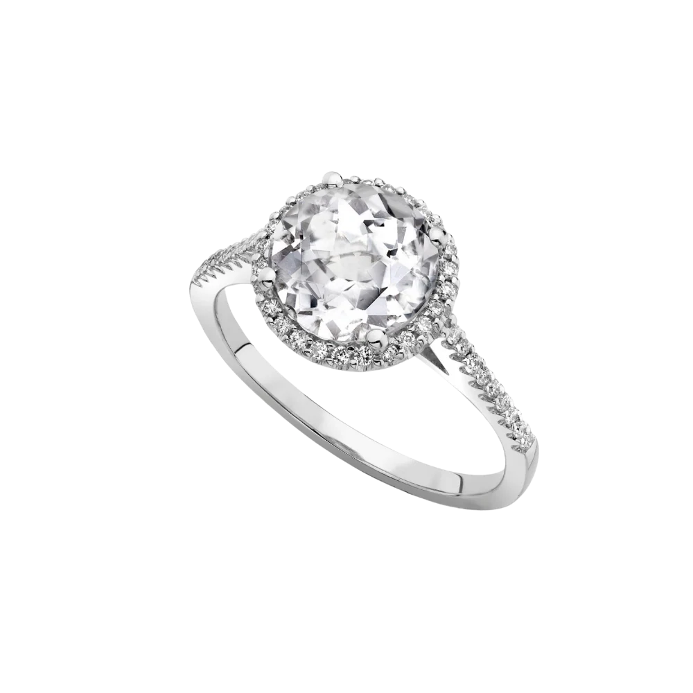 Kiki McDonough Grace White Topaz and Diamond Ring