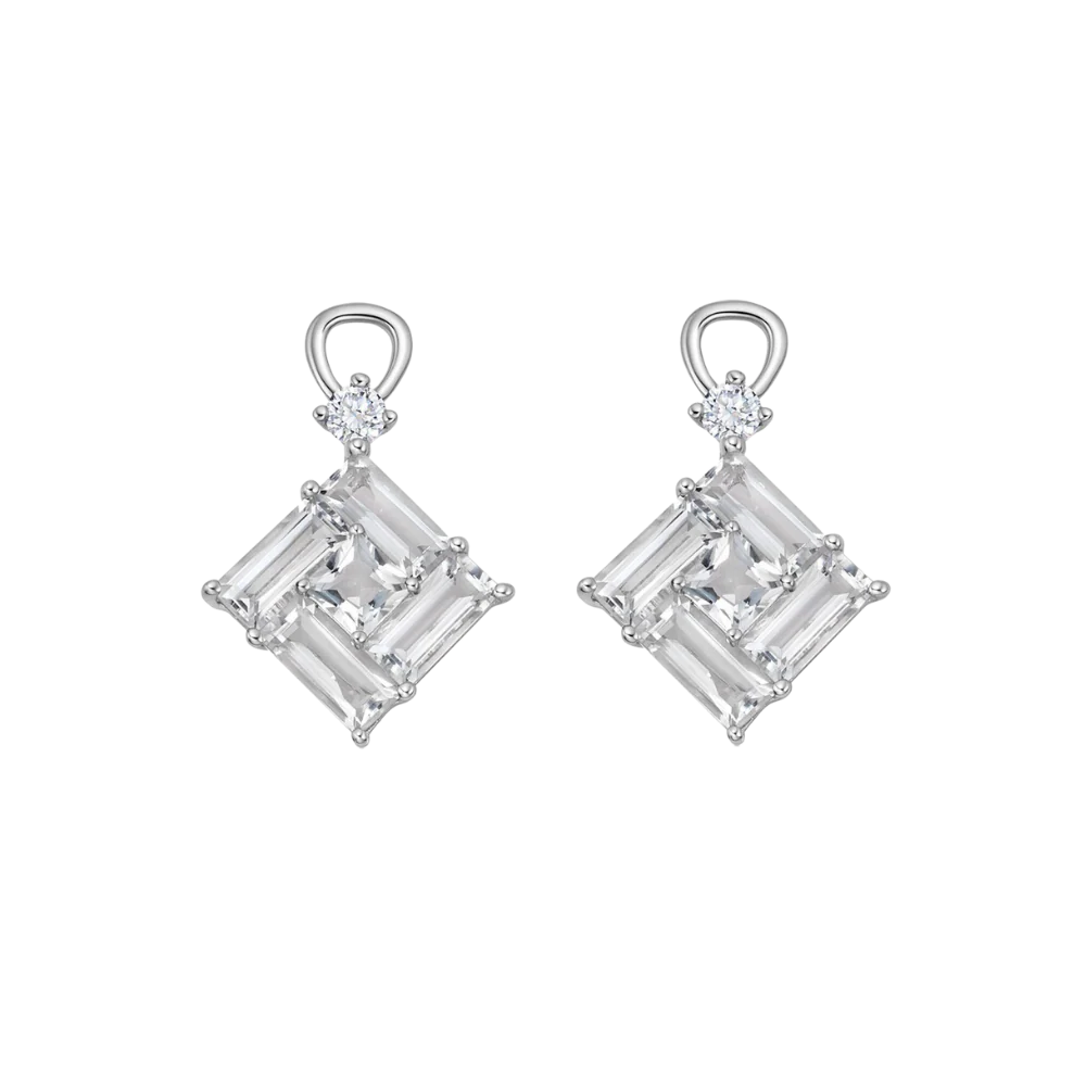 Kiki McDonough White Topaz Square Mosaic Drops