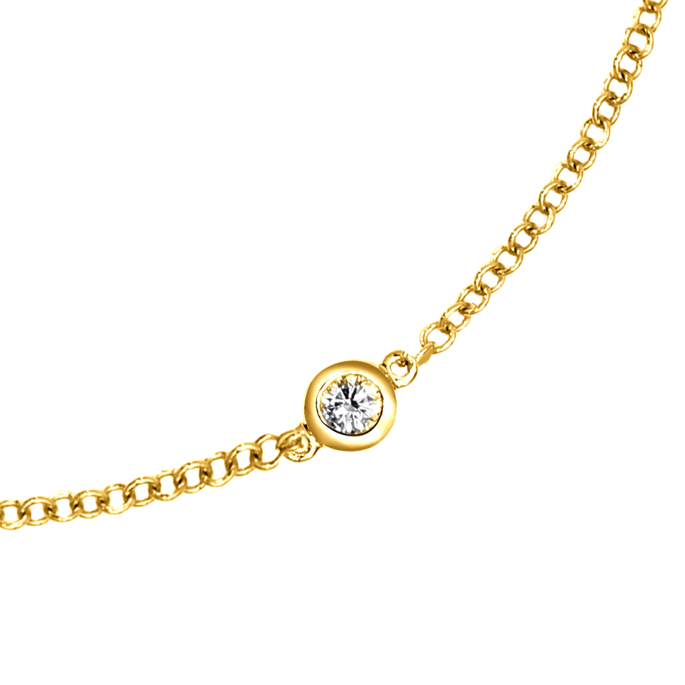 Love Diamonds 0.05ct Diamond Yellow Gold Bracelet - Image 2