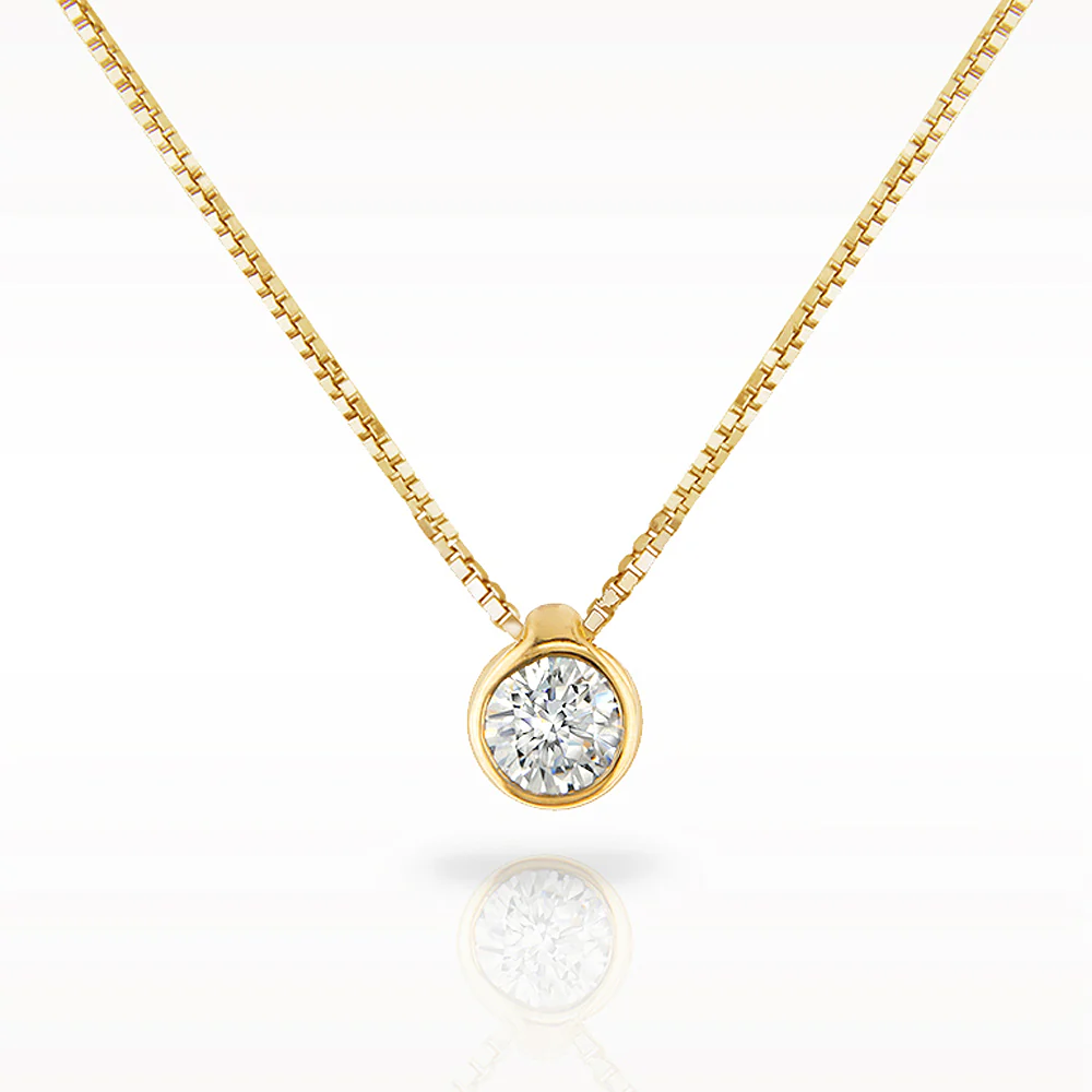 Love Diamonds 0.10ct Diamond Yellow Gold Necklace