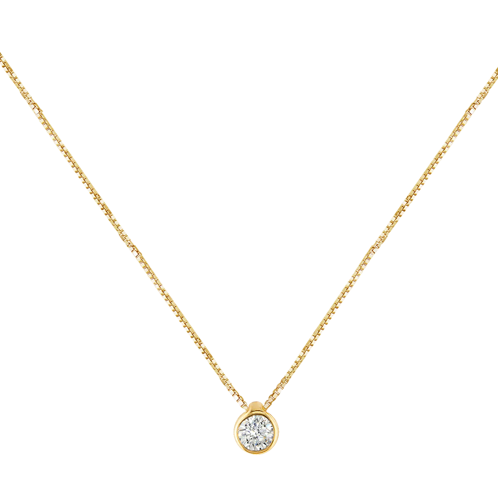 Love Diamonds 0.10ct Diamond Yellow Gold Necklace - Image 2