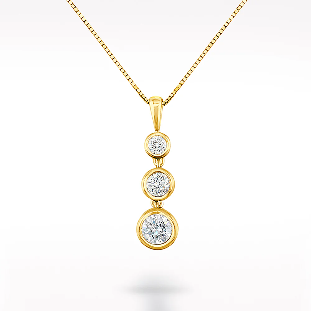 Love Diamonds 0.33ct Diamond Yellow Gold Drop Necklace