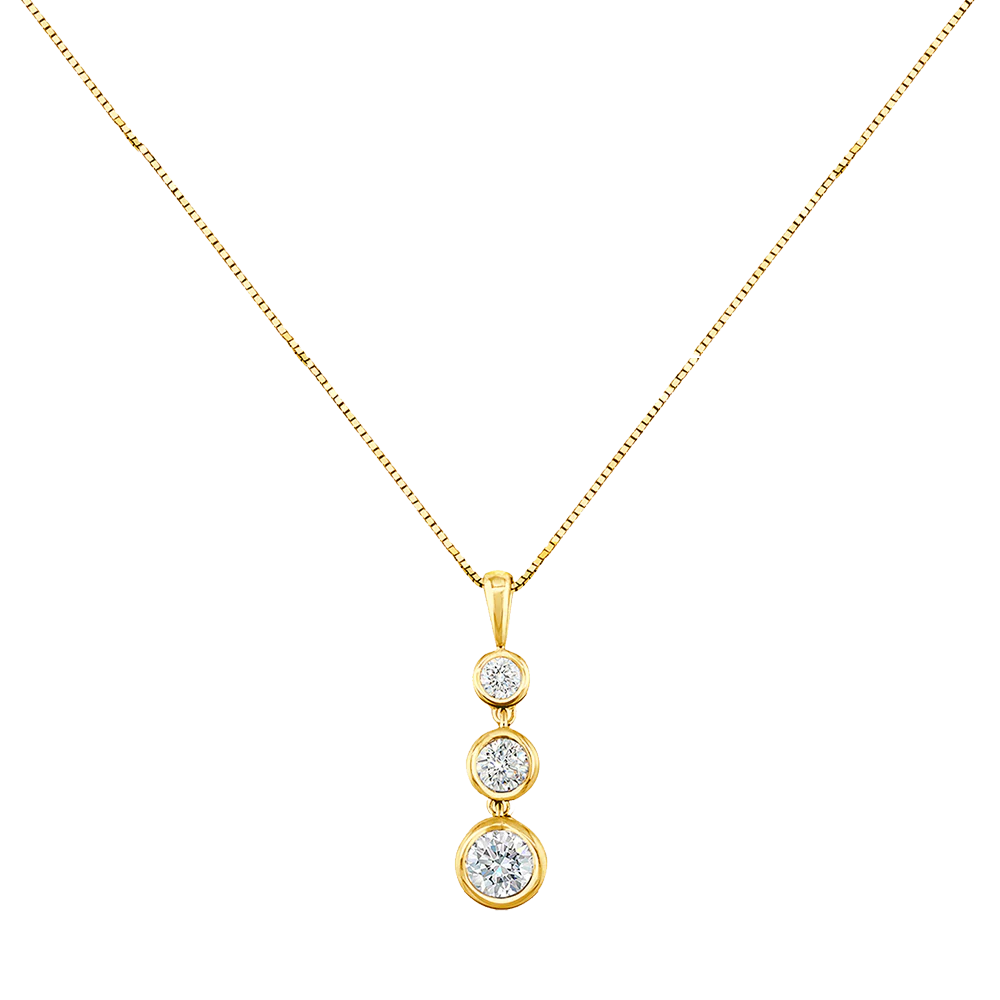 Love Diamonds 0.33ct Diamond Yellow Gold Drop Necklace - Image 2