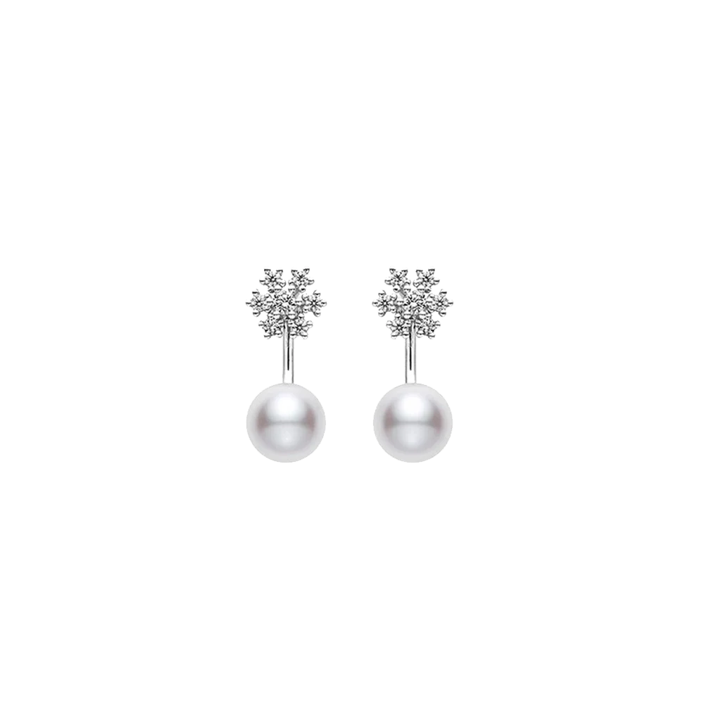Mikimoto Pearl And Diamond Earrings