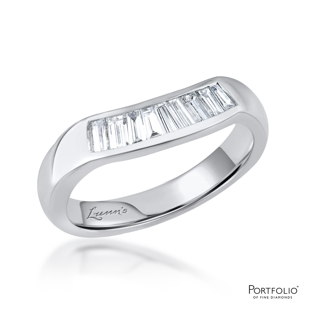 Platinum Diamond Curved Wedding Ring