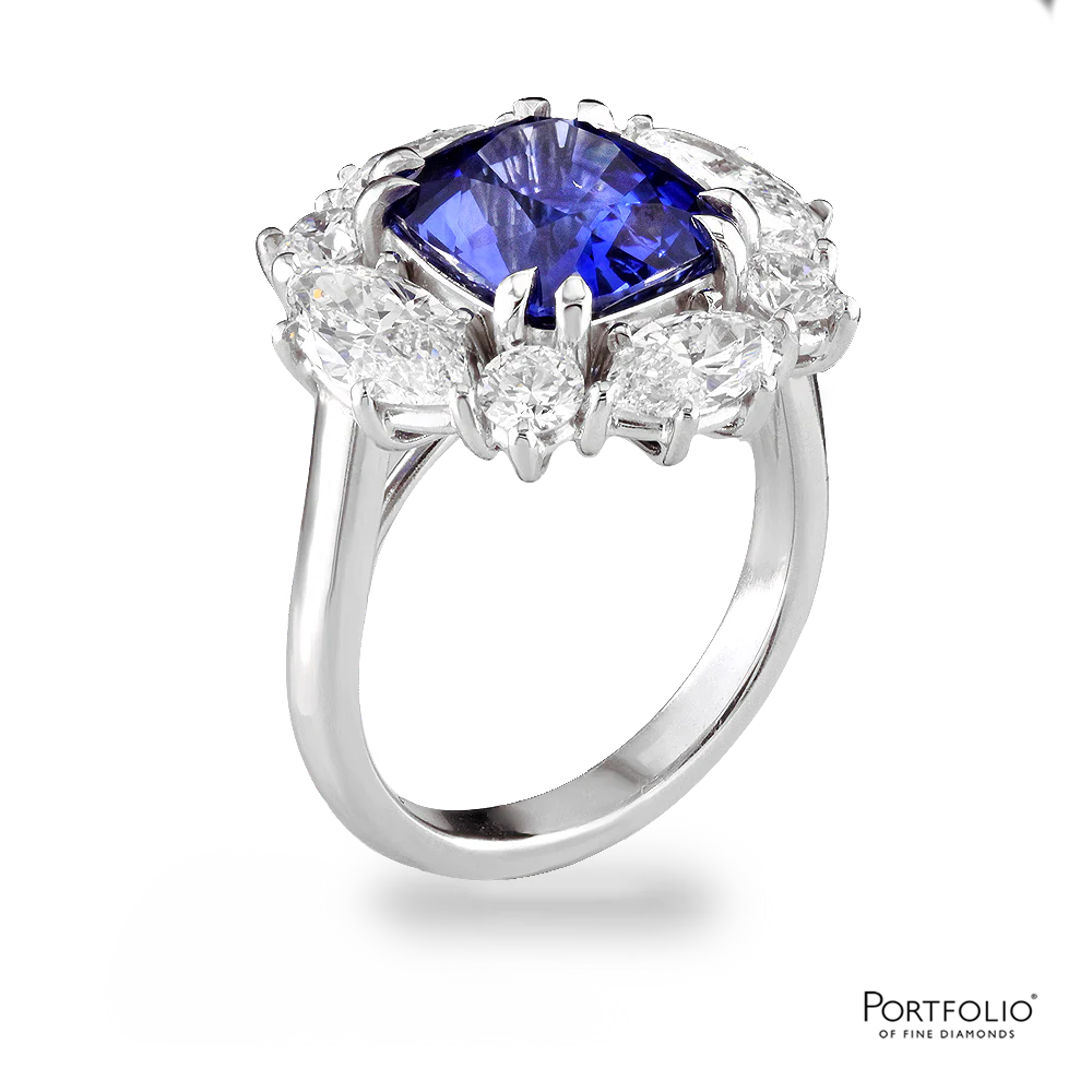 Portfolio Platinum Sapphire and Diamond Ring (Certificated) - Image 2