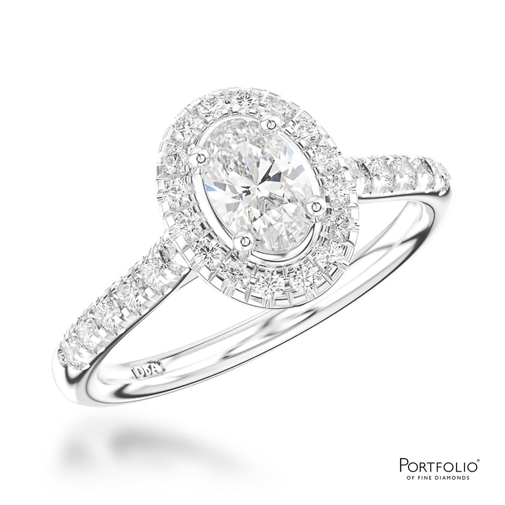 Pre-Owned Cluster 0.50ct D SI2 Diamond Platinum Ring