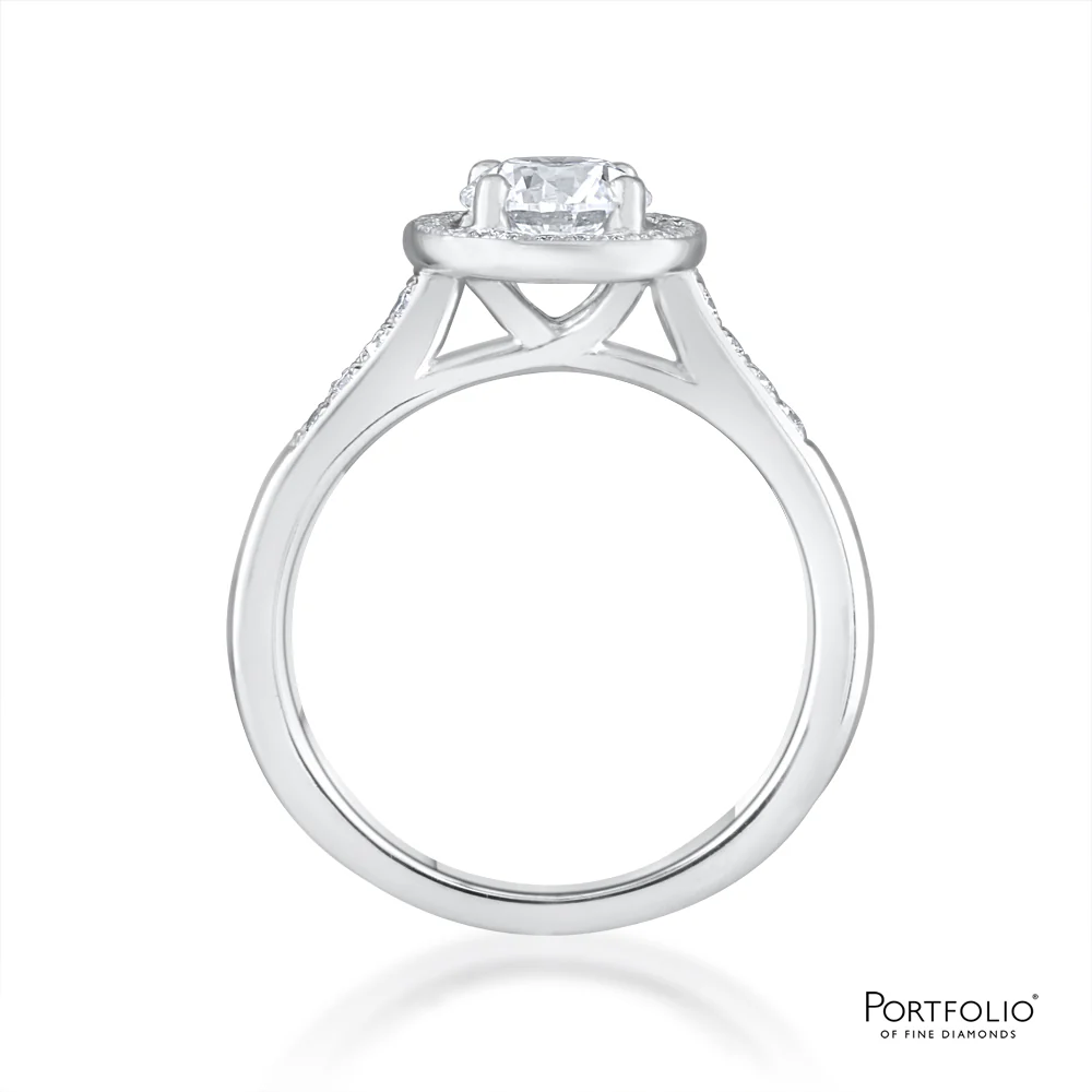 Pre-Owned Cluster 0.90ct D SI2 Platinum Ring - Image 2