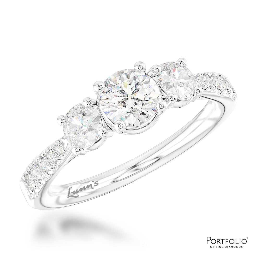 Skye Classic Three Stone 0.30ct D SI1 Diamond Platinum Ring