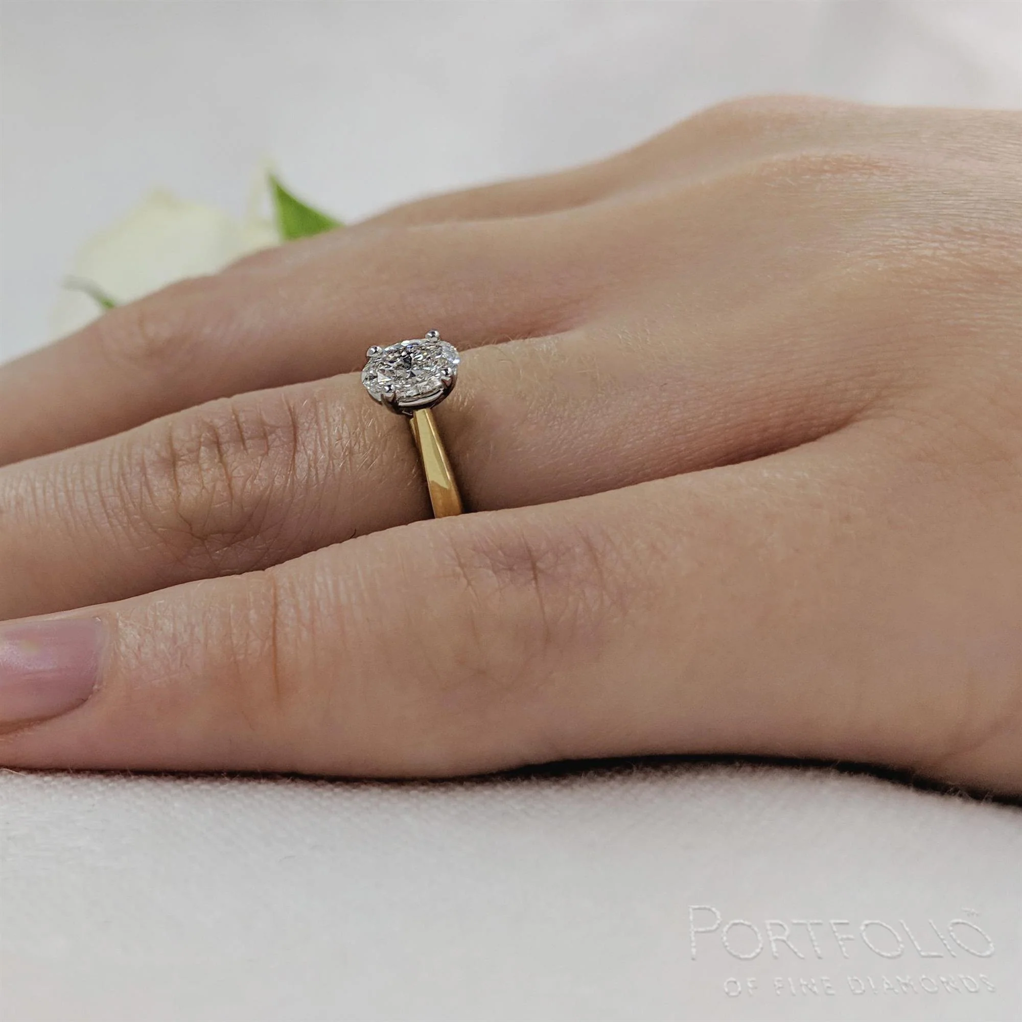 Solitaire 0.30ct D VS2 Diamond Yellow Gold/Platinum Ring - Image 2