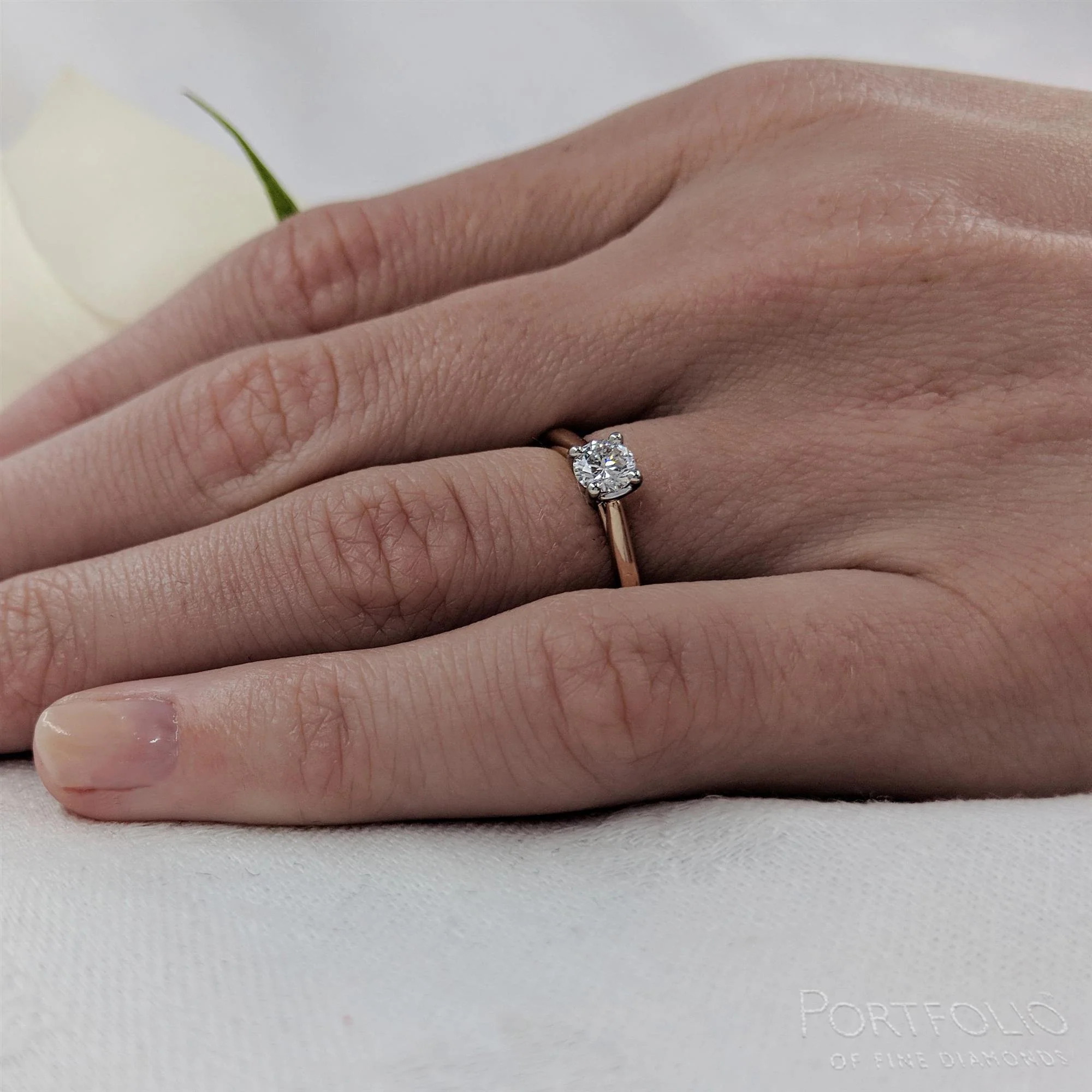 Solitaire 0.40ct G SI1 Diamond Rose Gold/Platinum Ring - Image 2