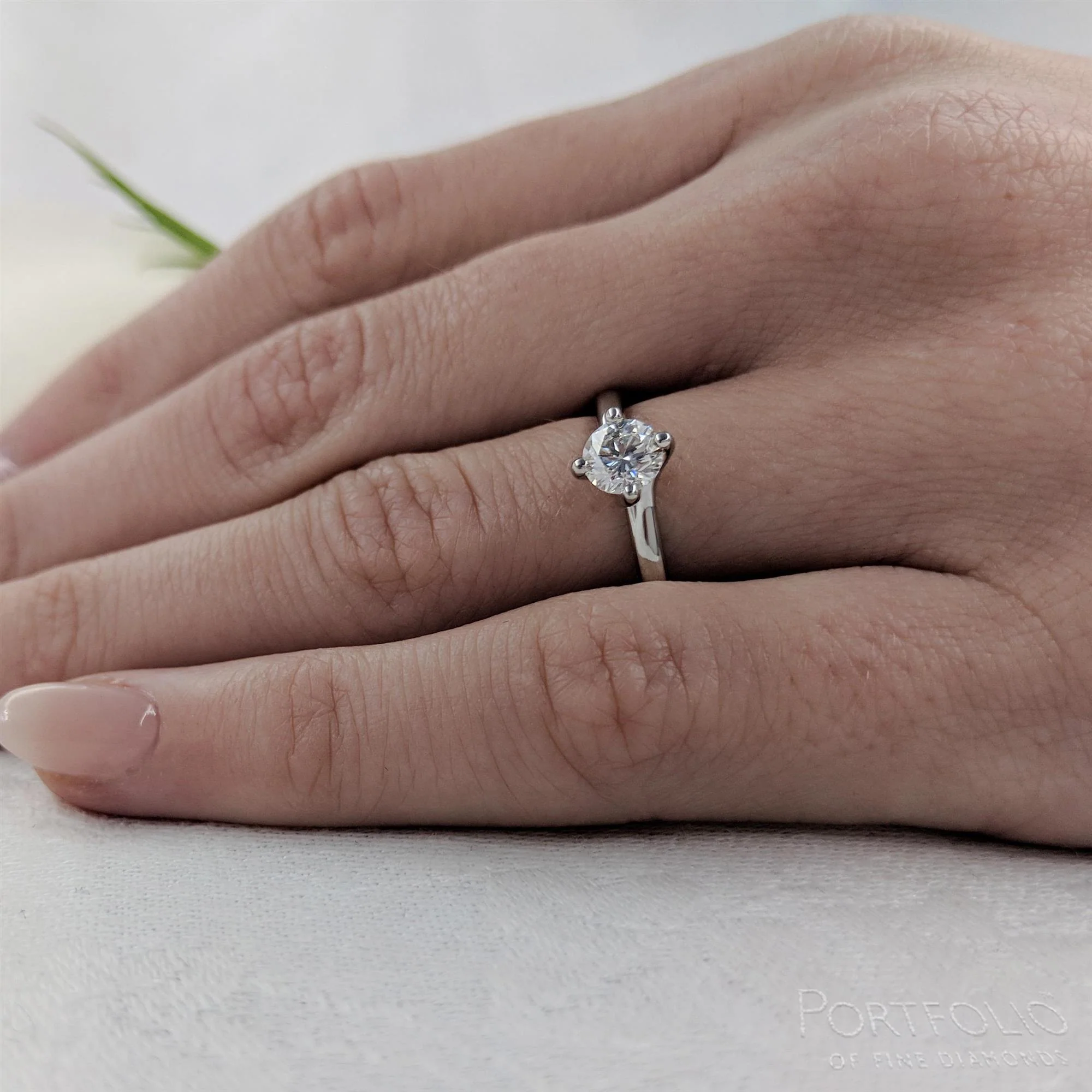 Solitaire 0.50ct E SI1 Diamond Platinum Ring - Image 2