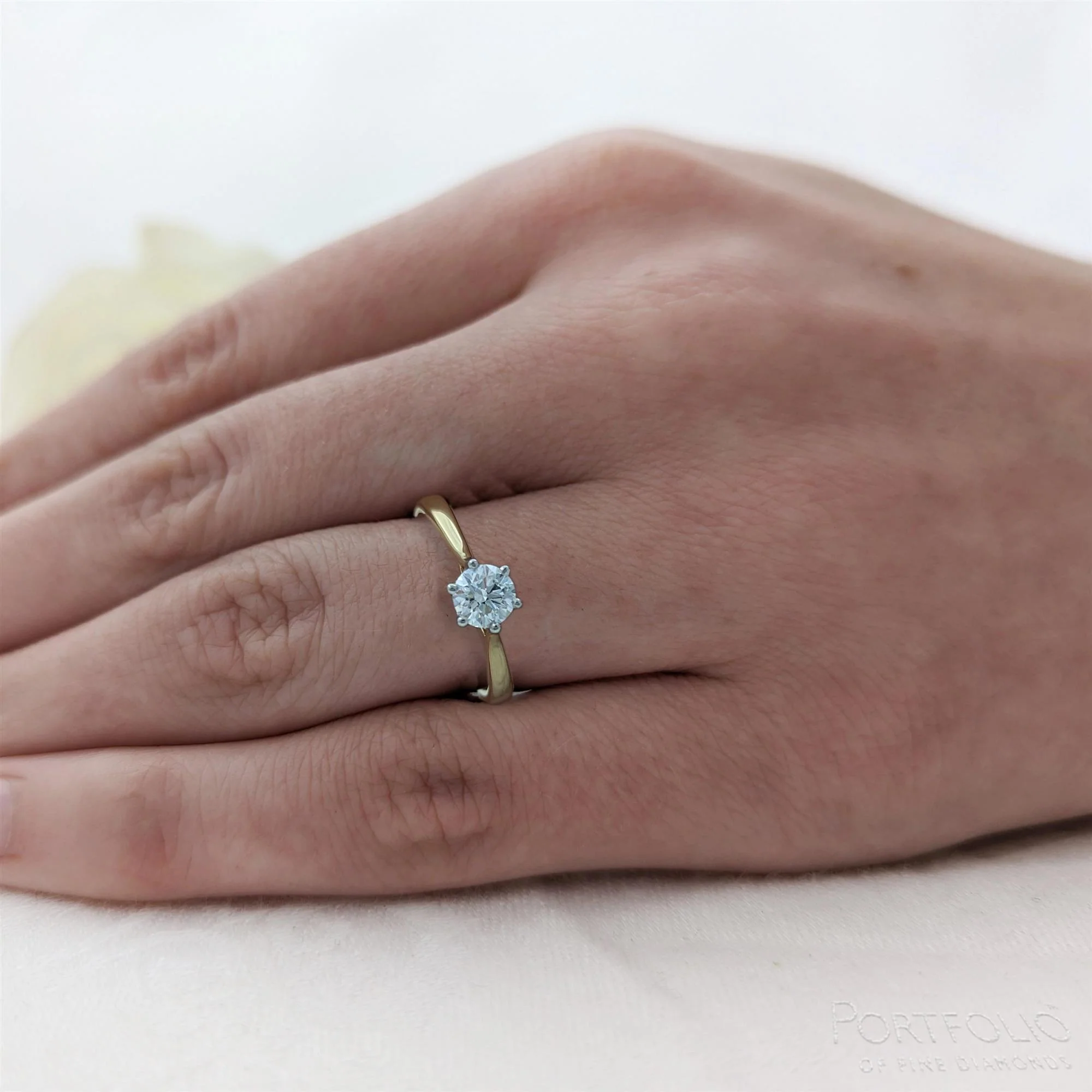 Solitaire 0.50ct E SI1 Diamond Yellow Gold/Platinum Ring - Image 2