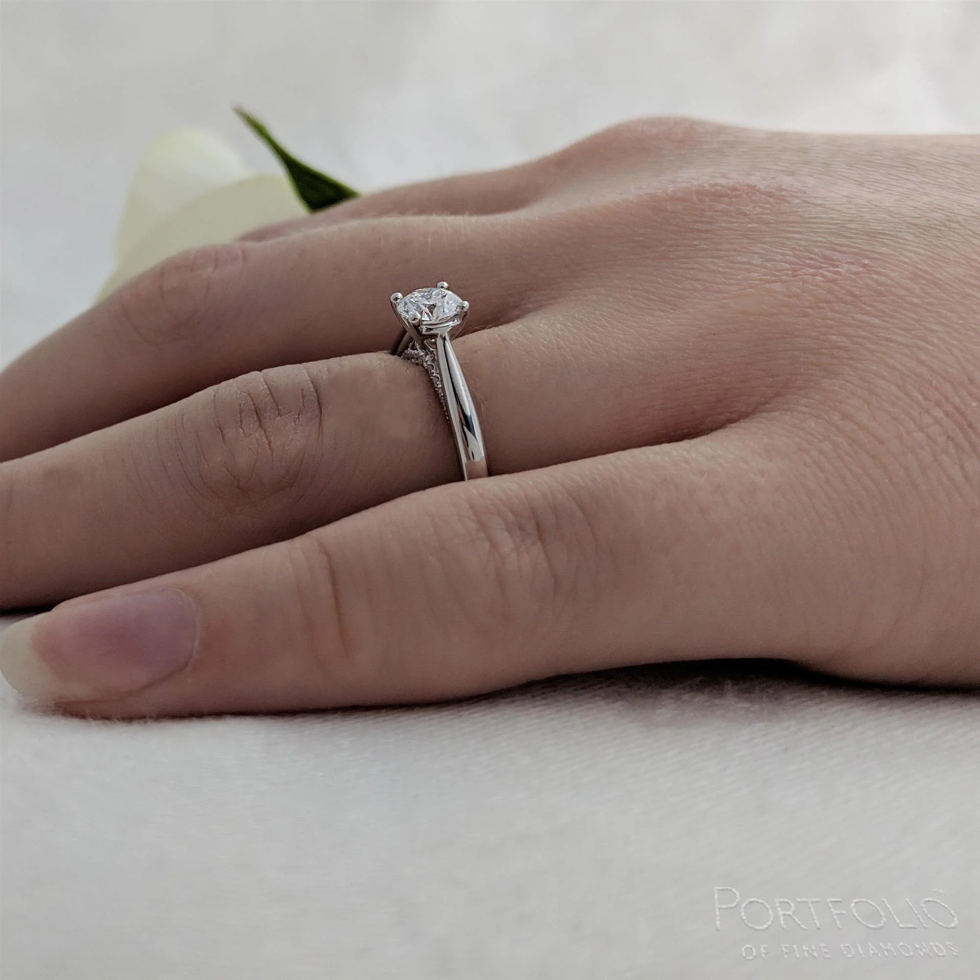 Solitaire 0.50ct F SI1 Diamond Platinum Ring - Image 2