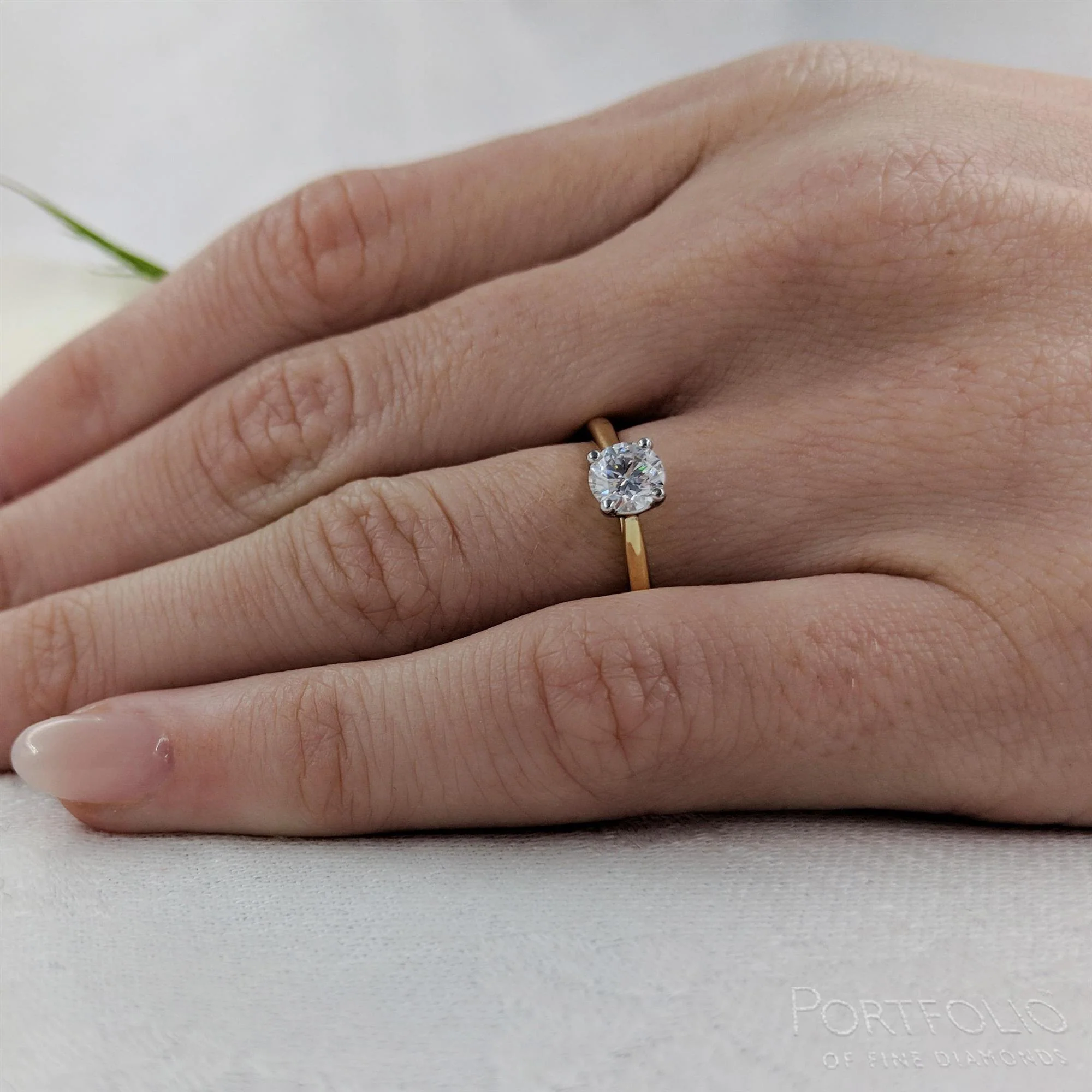 Solitaire 0.50ct F VS1 Diamond Yellow Gold/Platinum Ring - Image 2