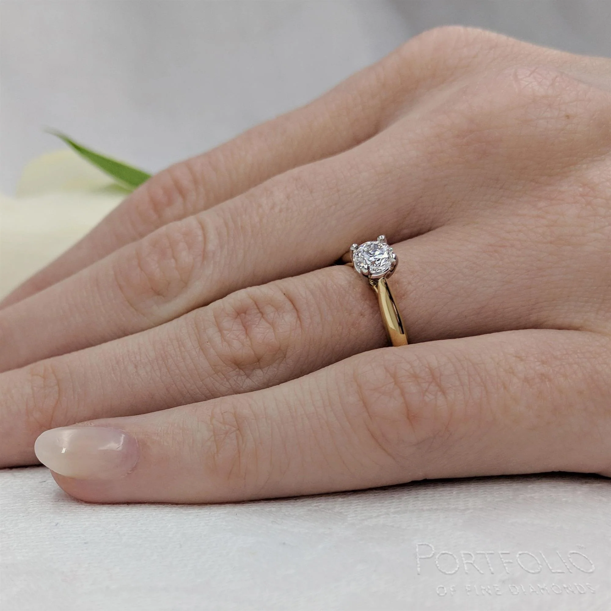 Solitaire 0.50ct G SI2 Diamond Yellow Gold/Platinum Ring - Image 2