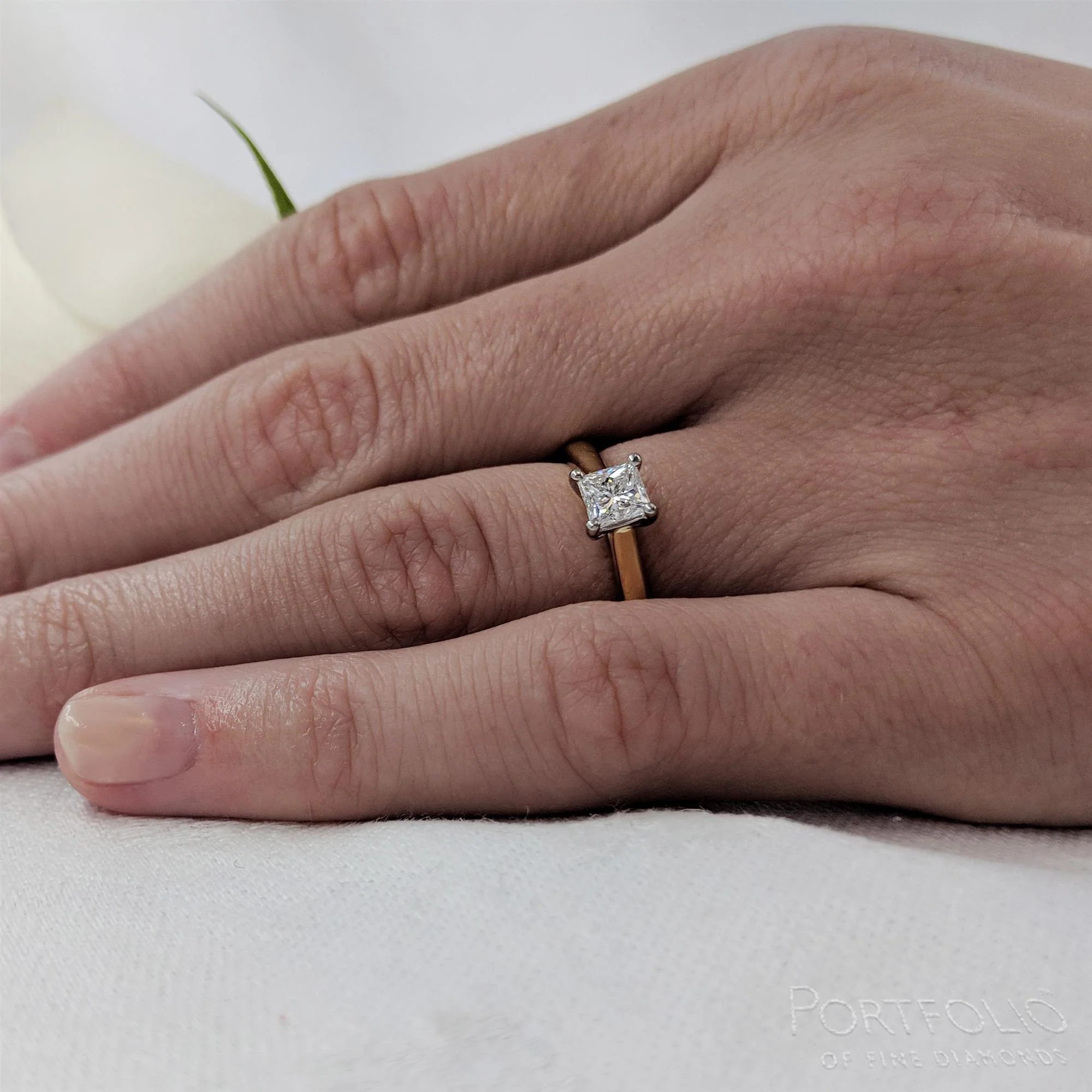 Solitaire 0.50ct G VS1 Diamond Yellow Gold/Platinum Ring - Image 2