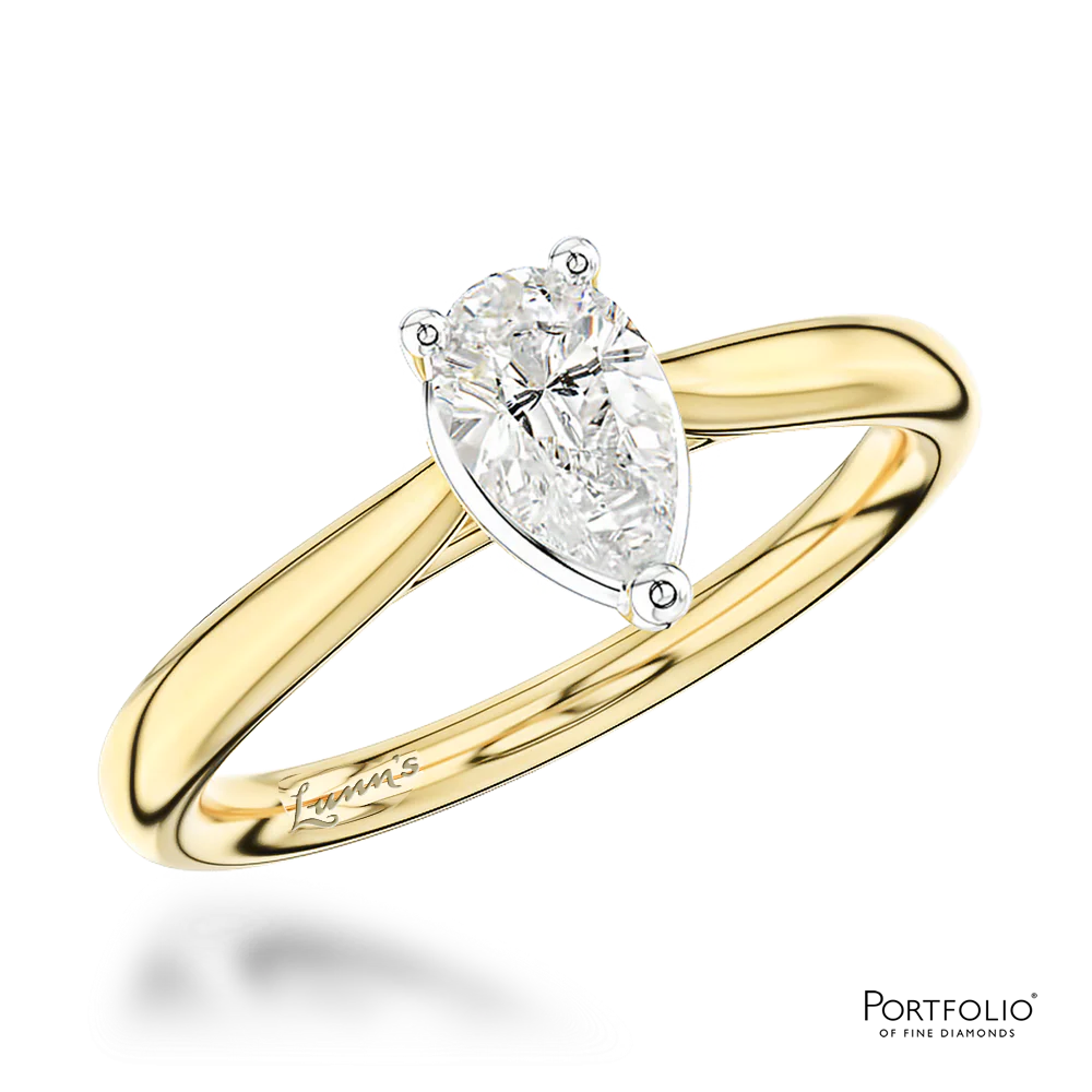 Solitaire 0.70ct E SI1 Diamond Yellow Gold/Platinum Ring