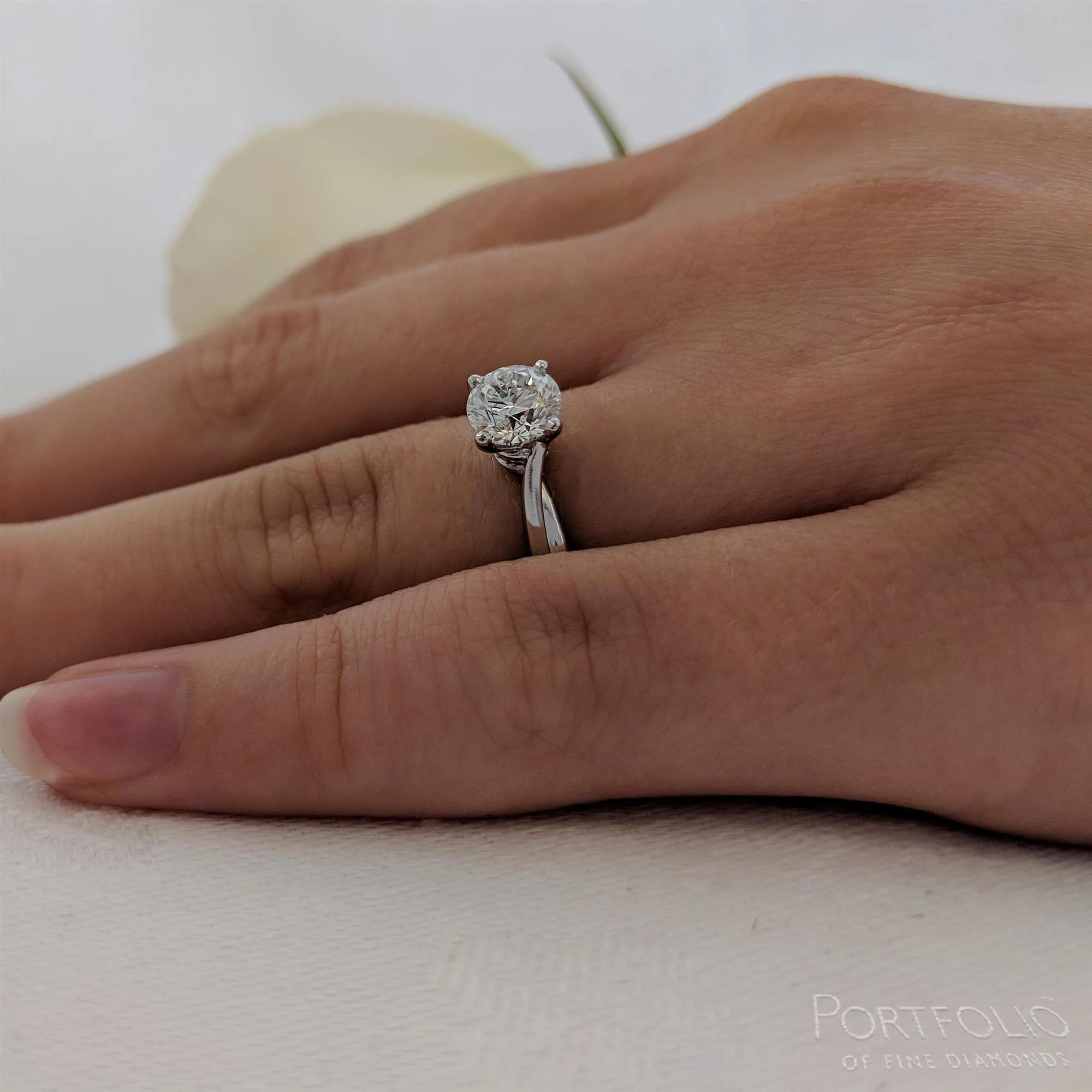 Solitaire 0.80ct G SI2 Diamond Platinum Ring - Image 2