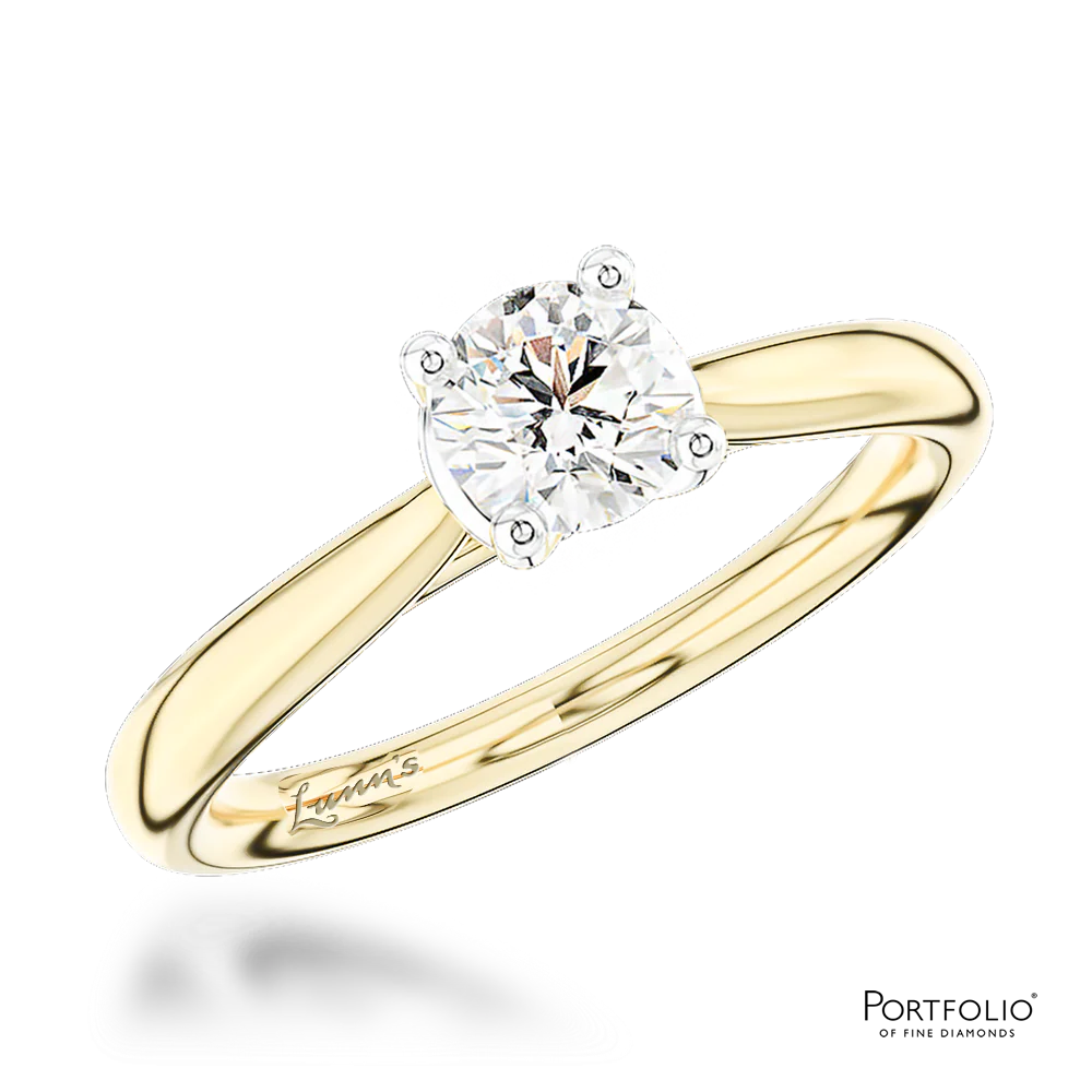 Solitaire 0.85ct E VS2 Diamond Yellow Gold/Platinum Ring