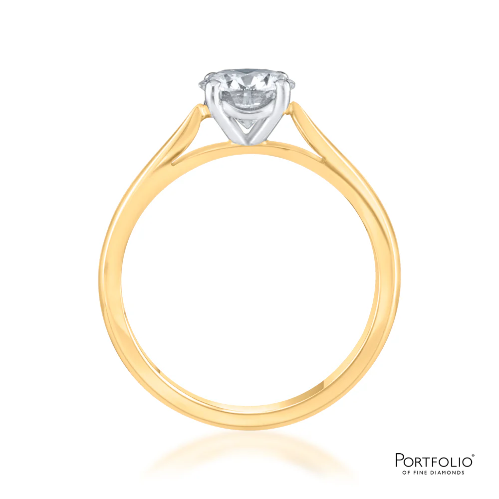 Solitaire 0.91ct E SI2 Diamond Yellow Gold Ring - Image 2