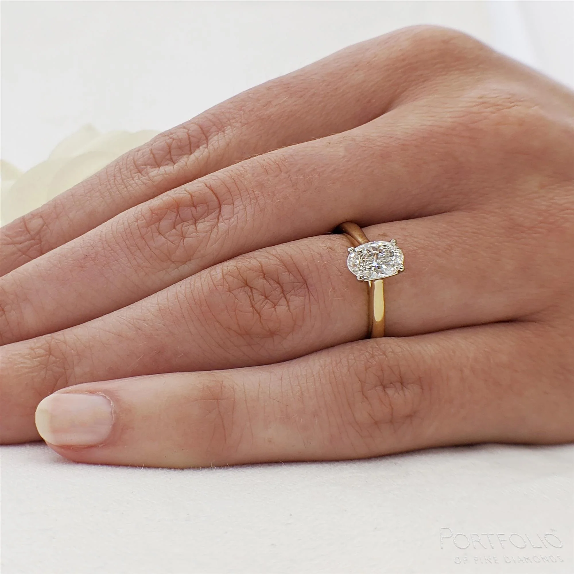 Solitaire 1.01ct F SI1 Diamond Yellow Gold/Platinum Ring - Image 2